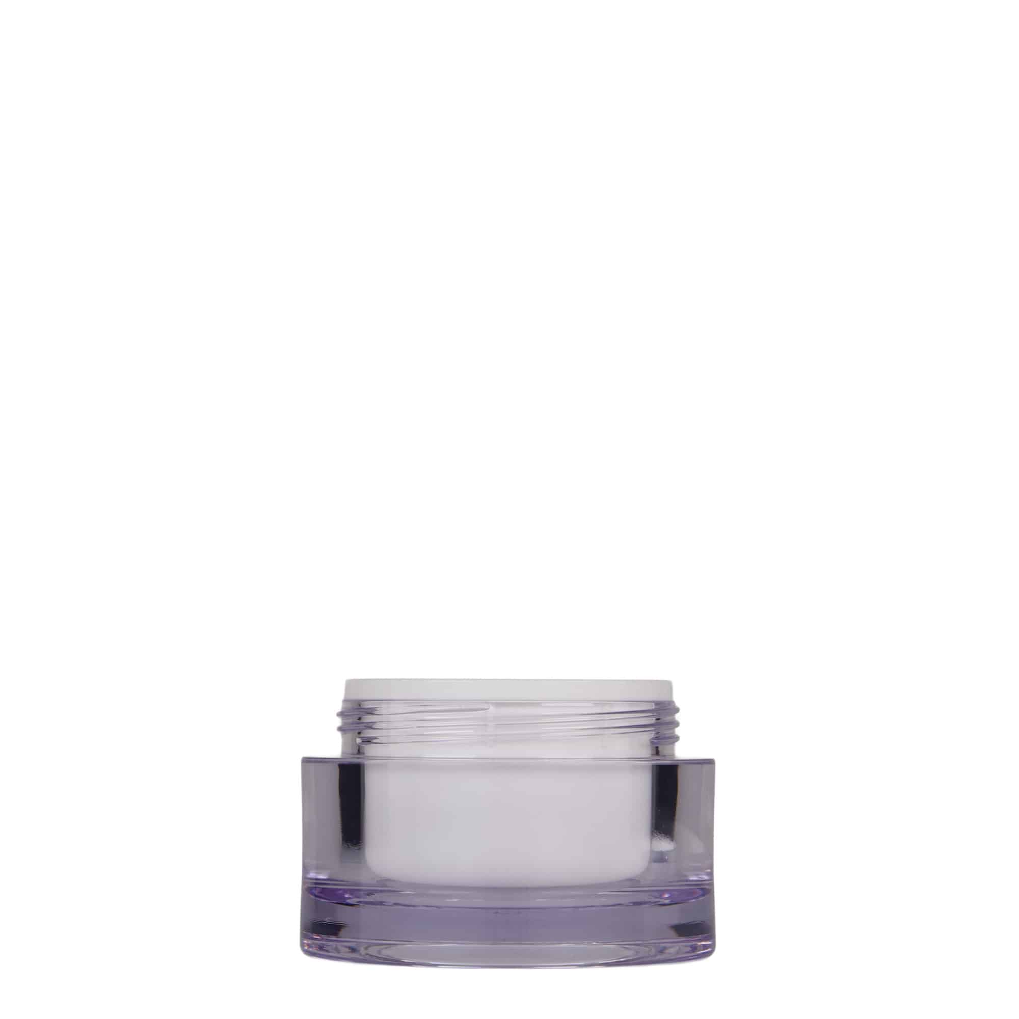 Potje, 50 ml, SAN-kunststof, wit, monding: schroefsluiting Potje, 50 ml, SAN-kunststof, wit, monding: schroefsluiting