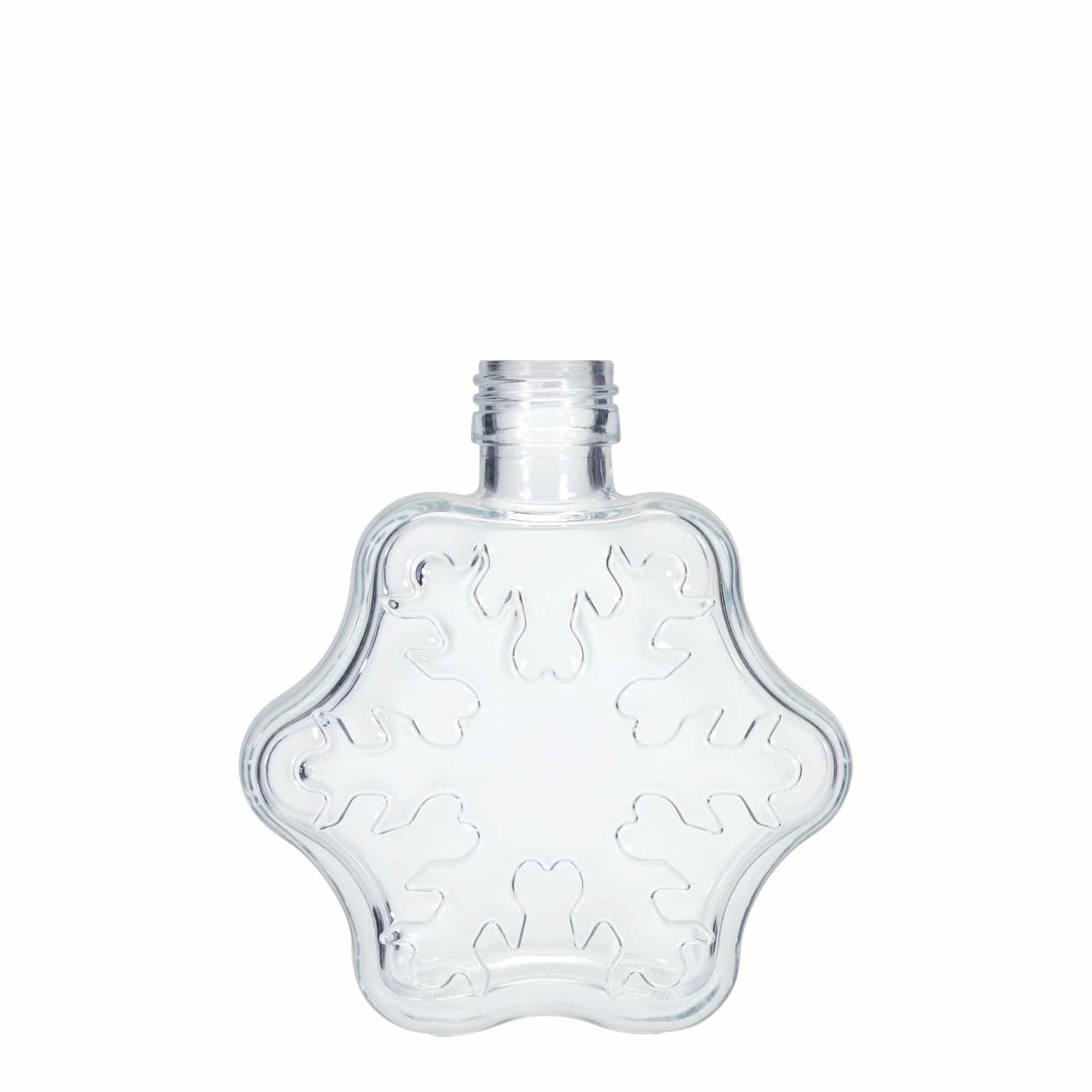Bouteille en verre de 200 ml 'Flocon de Neige', bouchage: PP 28 Bouteille en verre de 200 ml 'Flocon de Neige', bouchage: PP 28