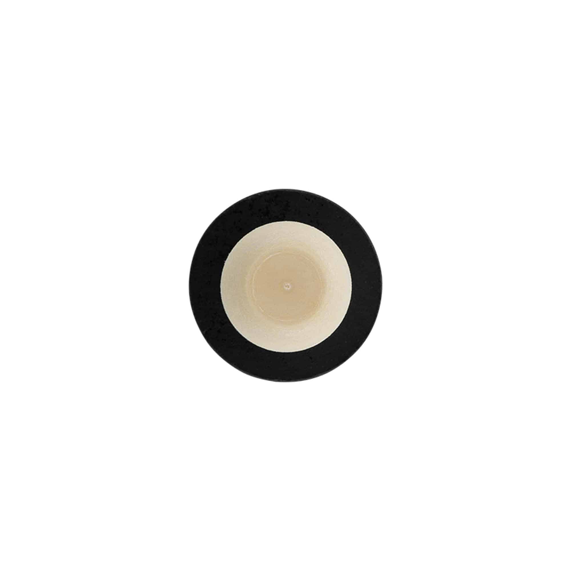Bouchon à poignée 19 mm, bois/plastique, noir, pour bouchage: bouchon