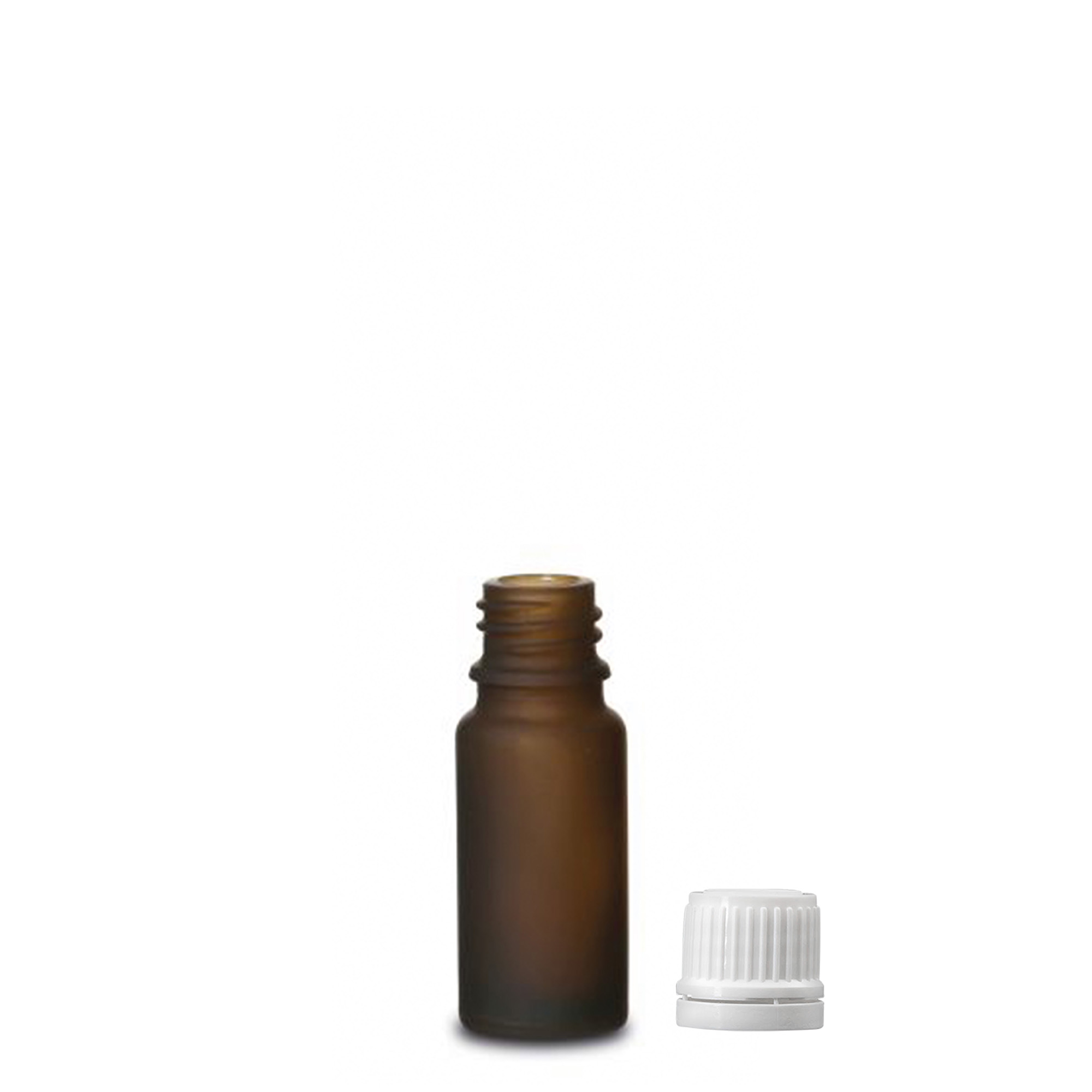 10ml medicijnfles, glas, bruin mat, opening: DIN 18