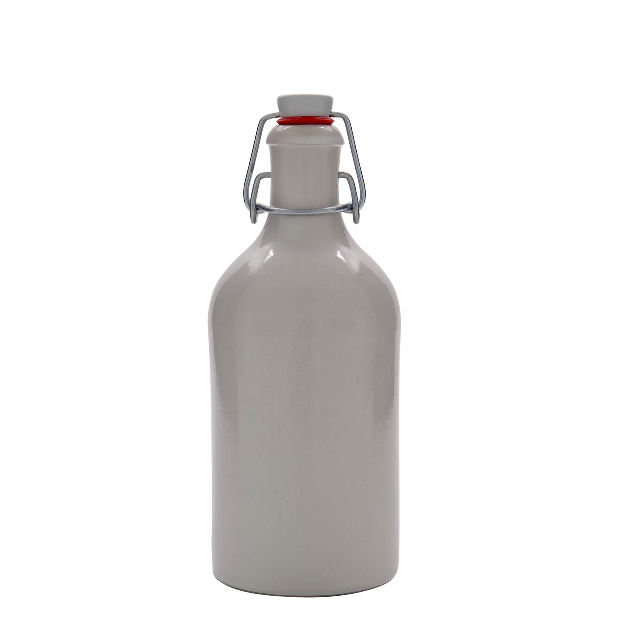 Chope en terre cuite 500 ml, grès, blanc, bouchage: bouchon mécanique Chope en terre cuite 500 ml, grès, blanc, bouchage: bouchon mécanique