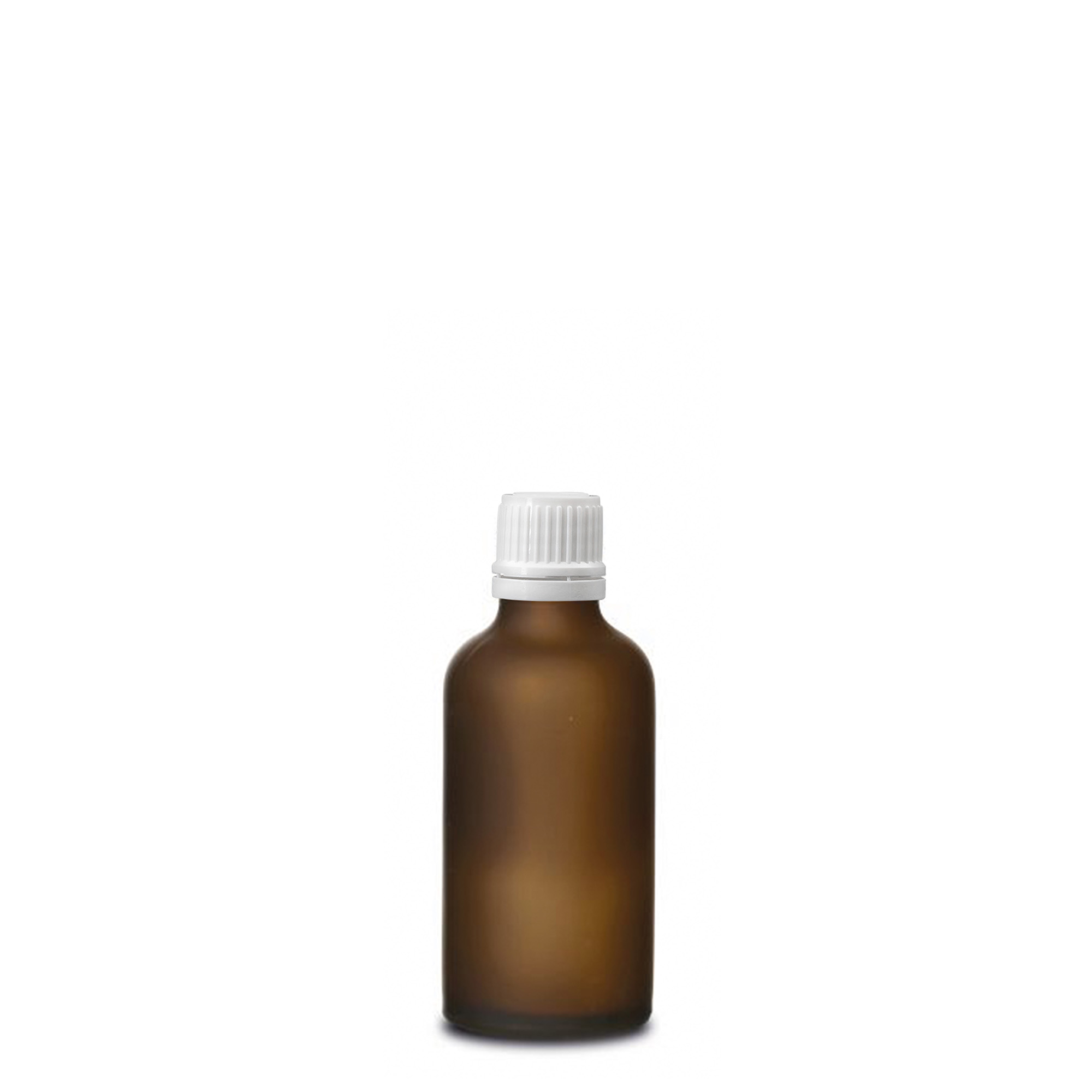 Flacon médical 50ml, verre, brun givré, goulot : DIN 18