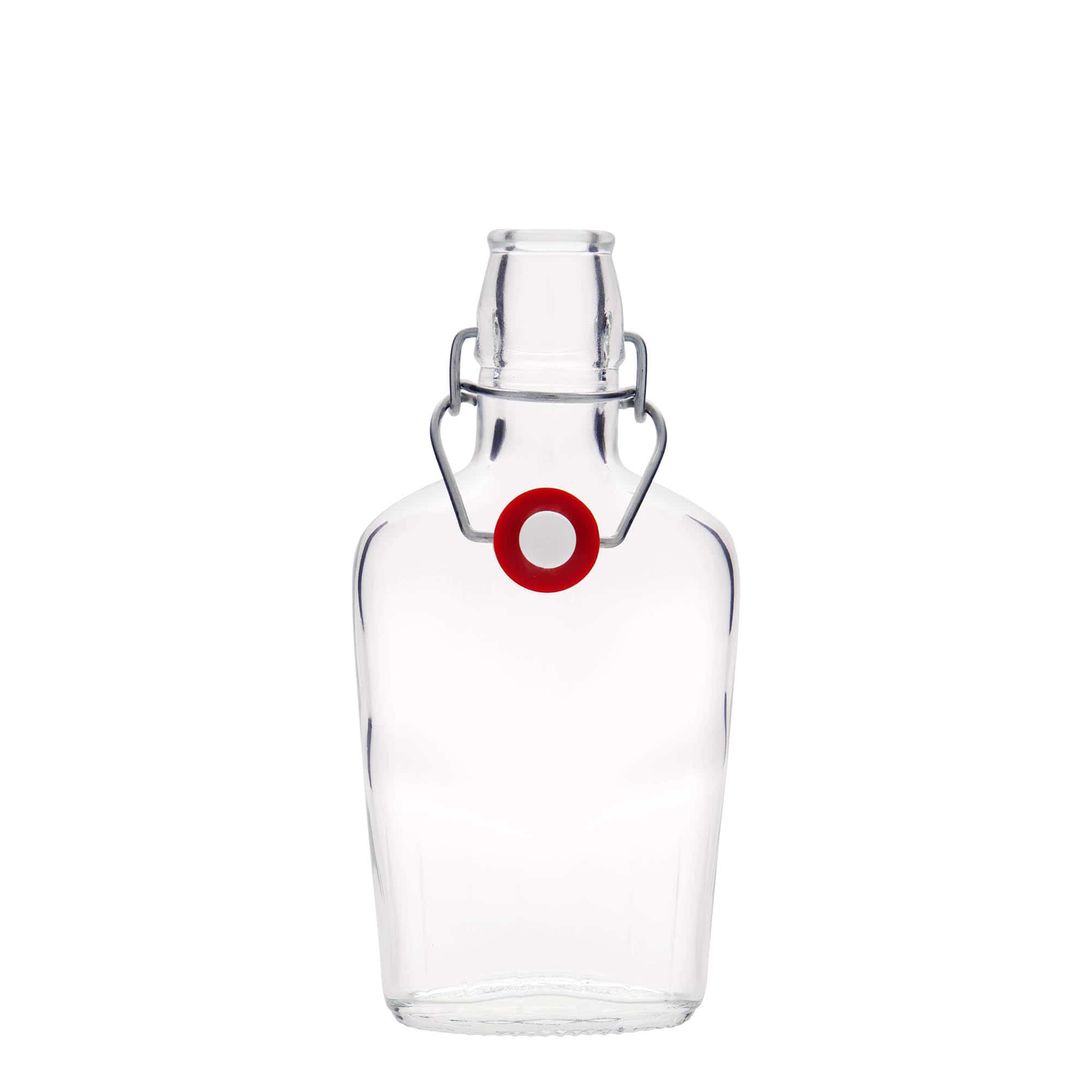 Glazen fles 'Fiaschetta', 250 ml, ovaal, monding: beugelsluiting