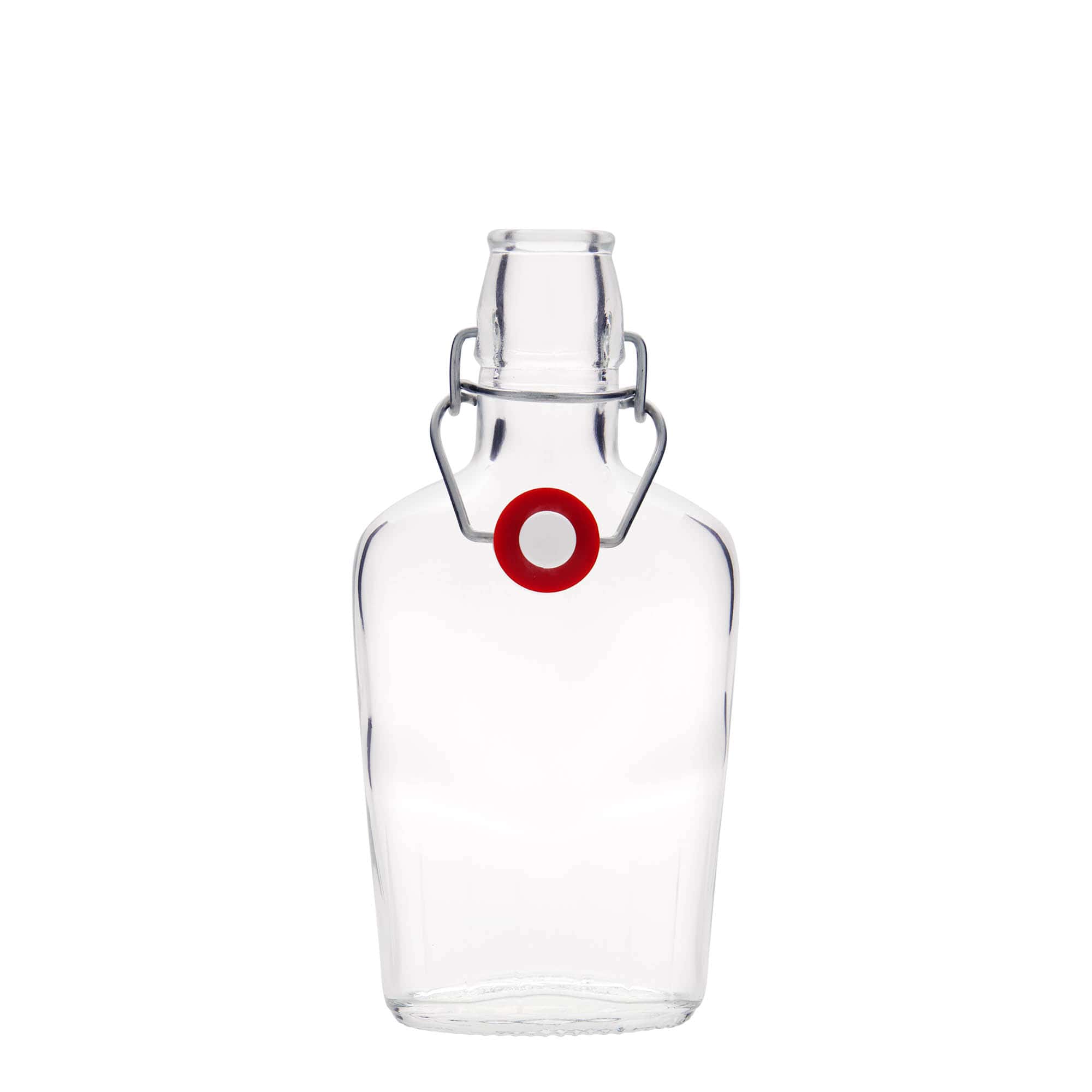 Glazen fles 'Fiaschetta', 250 ml, ovaal, monding: beugelsluiting