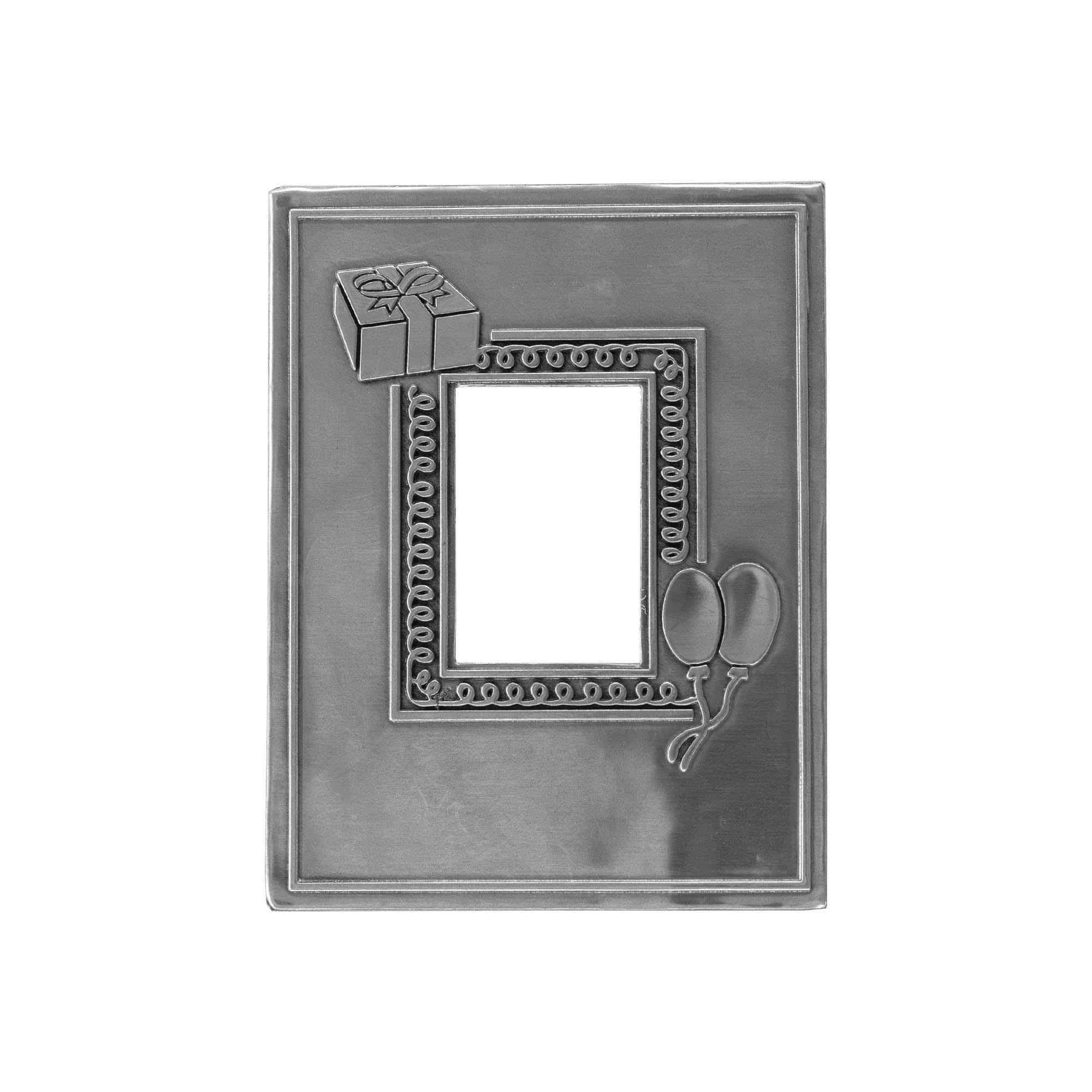 Étiquette en étain 'Photo', rectangulaire, métallique, argentée