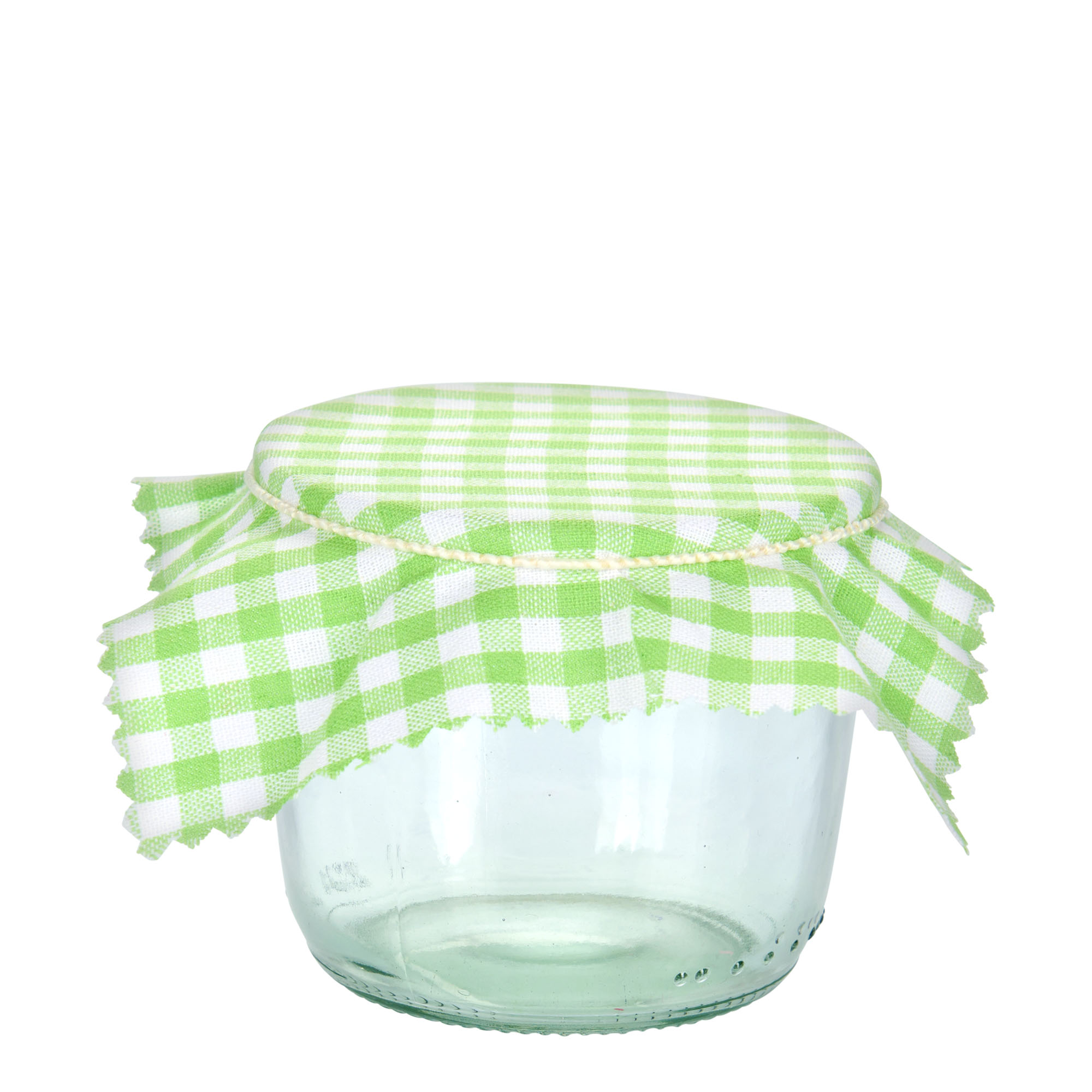 Stoffen lapje voor potten, geruit, 12x12, vierkant, textiel, lichtgroen, monding: TO38-TO53