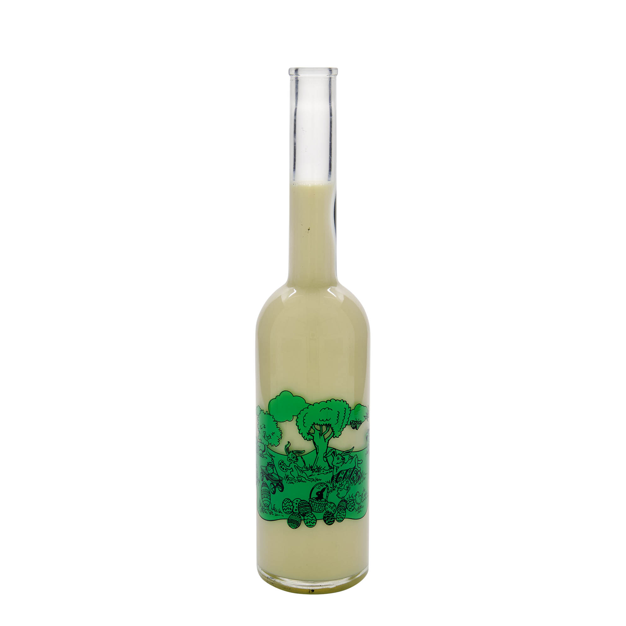 Bouteille en verre 500 ml 'Opera', motif : joyeuses Pâques, bouchage: bouchon Bouteille en verre 500 ml 'Opera', motif : joyeuses Pâques, bouchage: bouchon