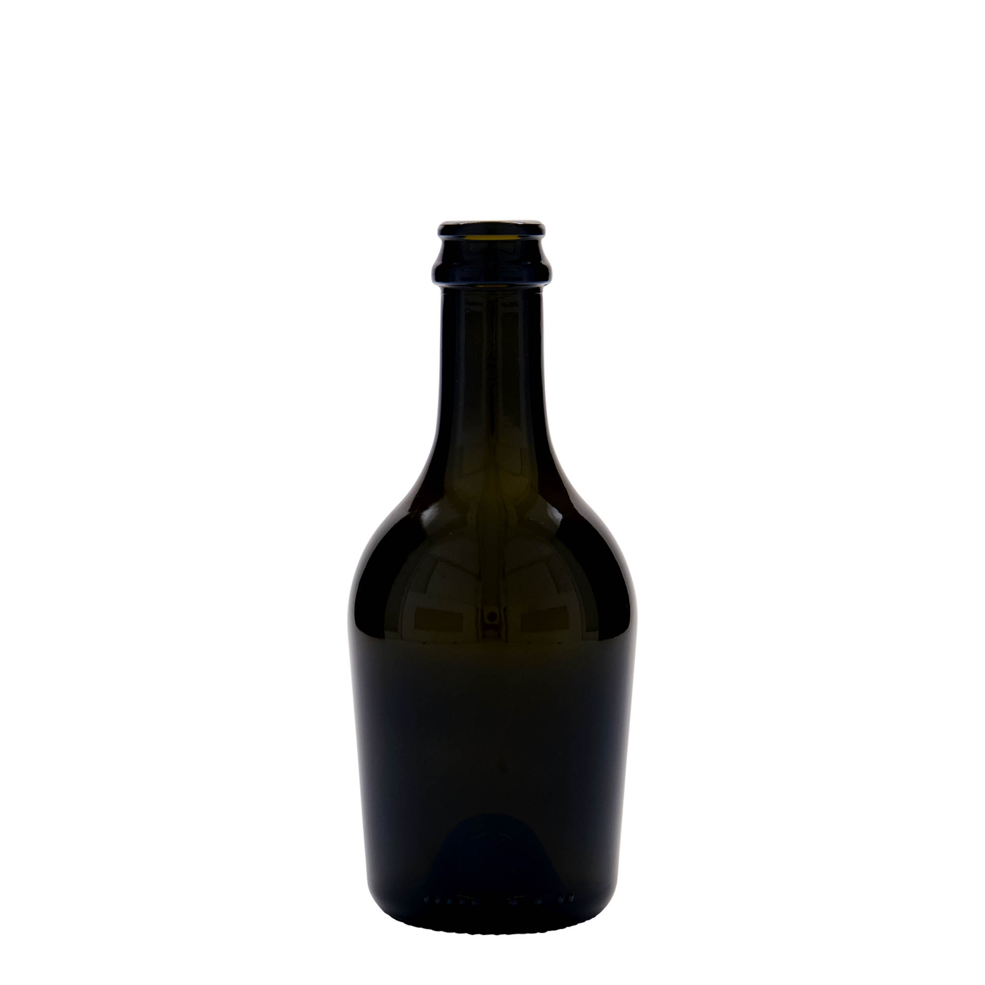 Bouteille de bière / de Champagne 330 ml 'Butterfly', verre, vert antique, bouchage: capsules couronnes Bouteille de bière / de Champagne 330 ml 'Butterfly', verre, vert antique, bouchage: capsules couronnes
