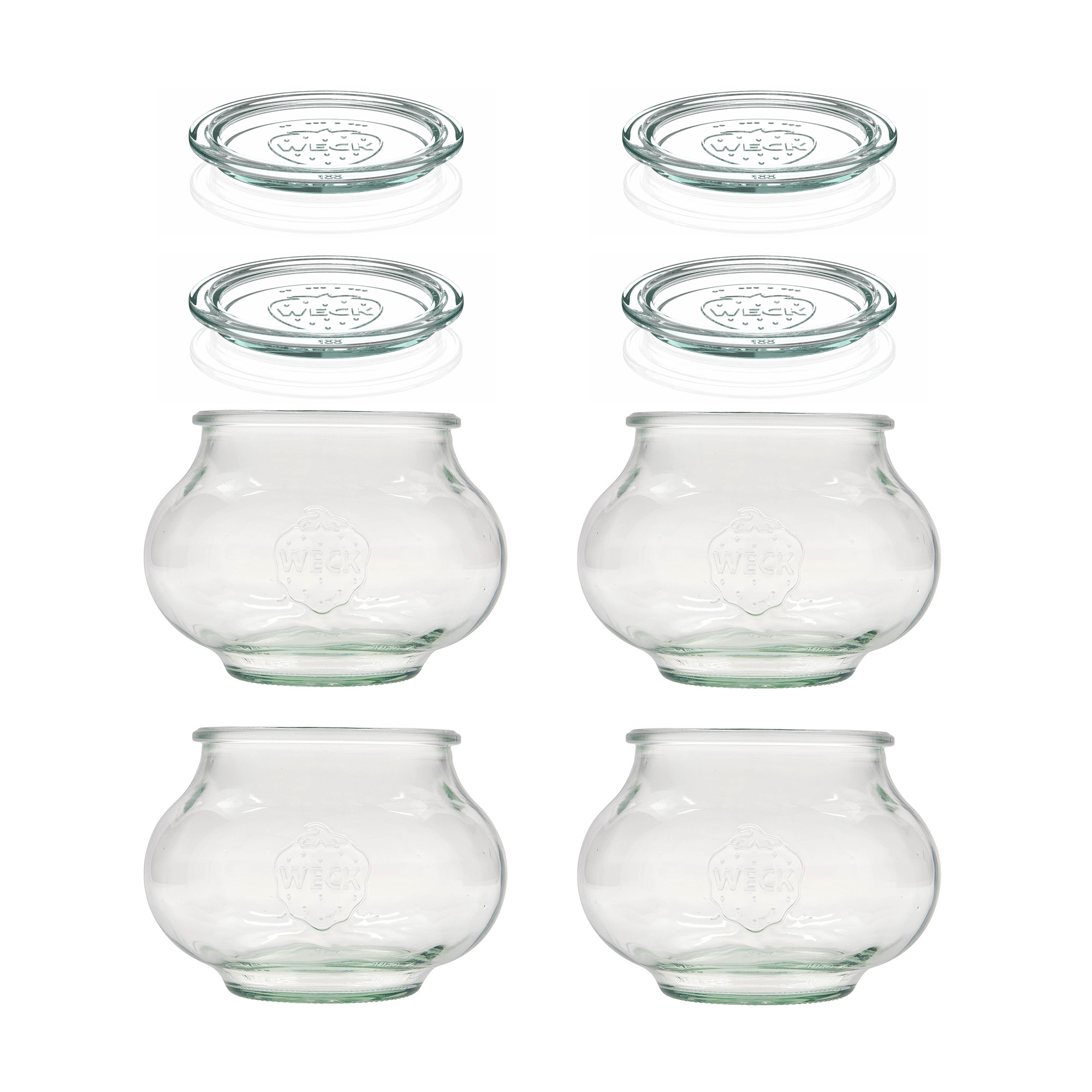 4x 1062 ml WECK-sieraadglas met glazen deksel RR 100