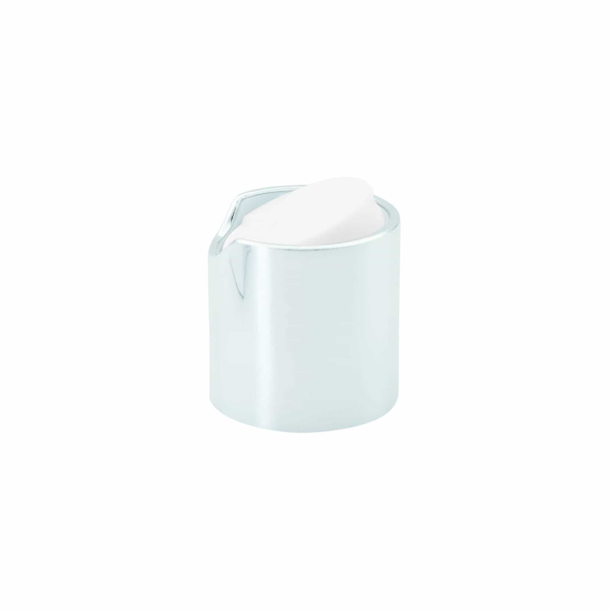 Schroefsluiting Disc Top, PP-kunststof, zilver, voor monding: 24/410