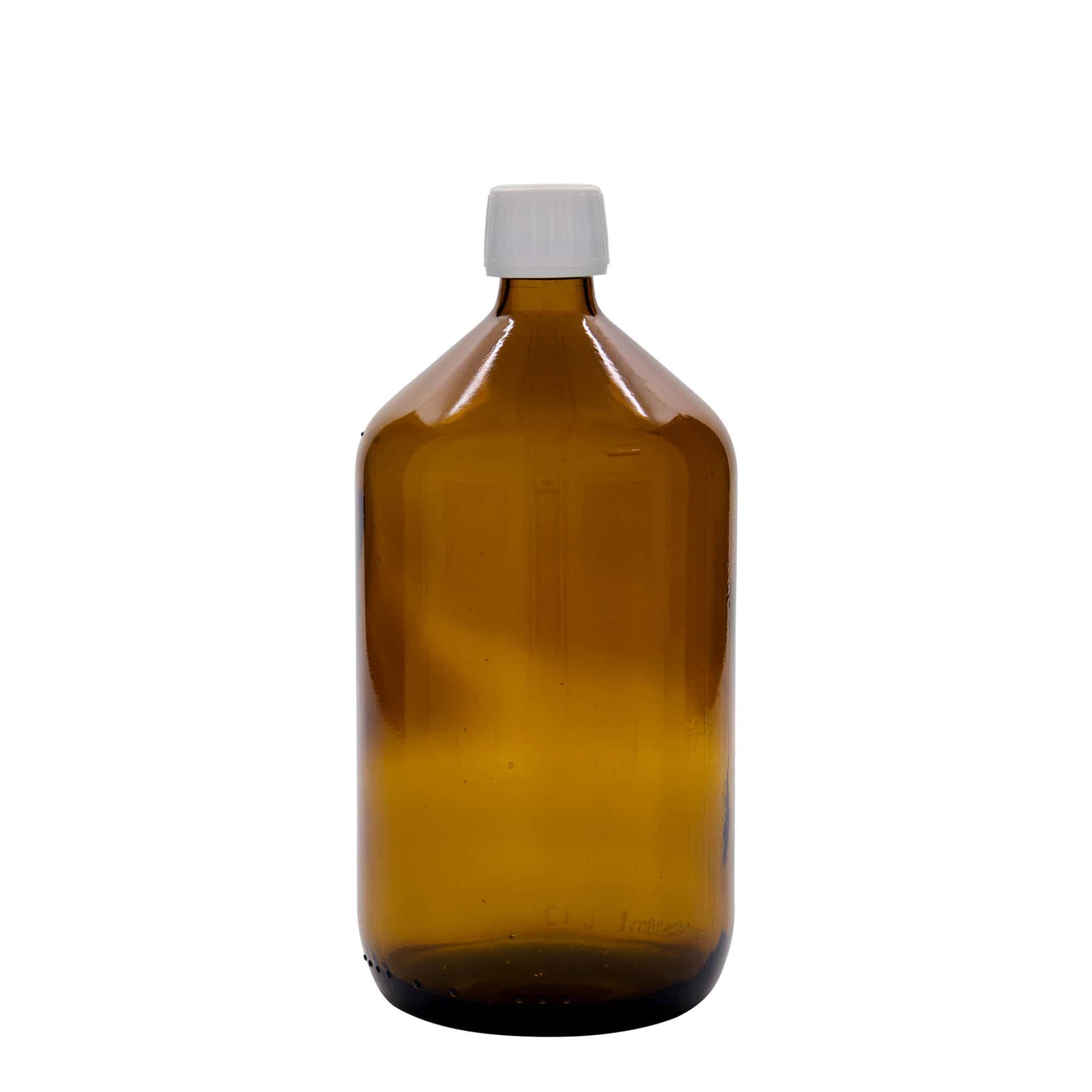 Flacon pharmaceutique 1 000 ml, brun, verre, bouchage: PP 28
