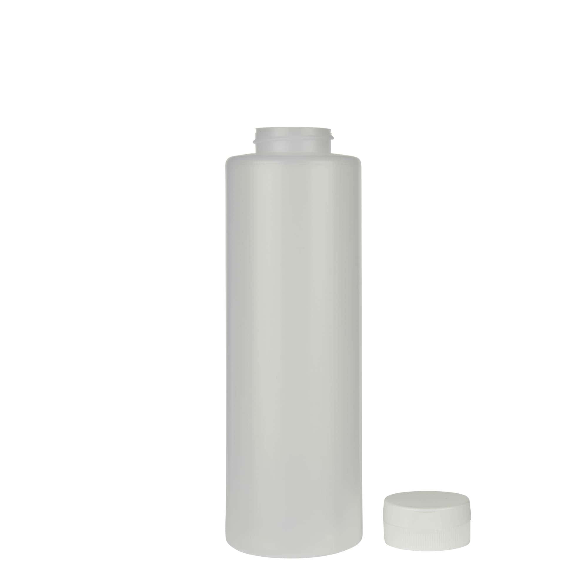 Sausfles, 500 ml, LDPE-kunststof, naturel, monding: 38/400