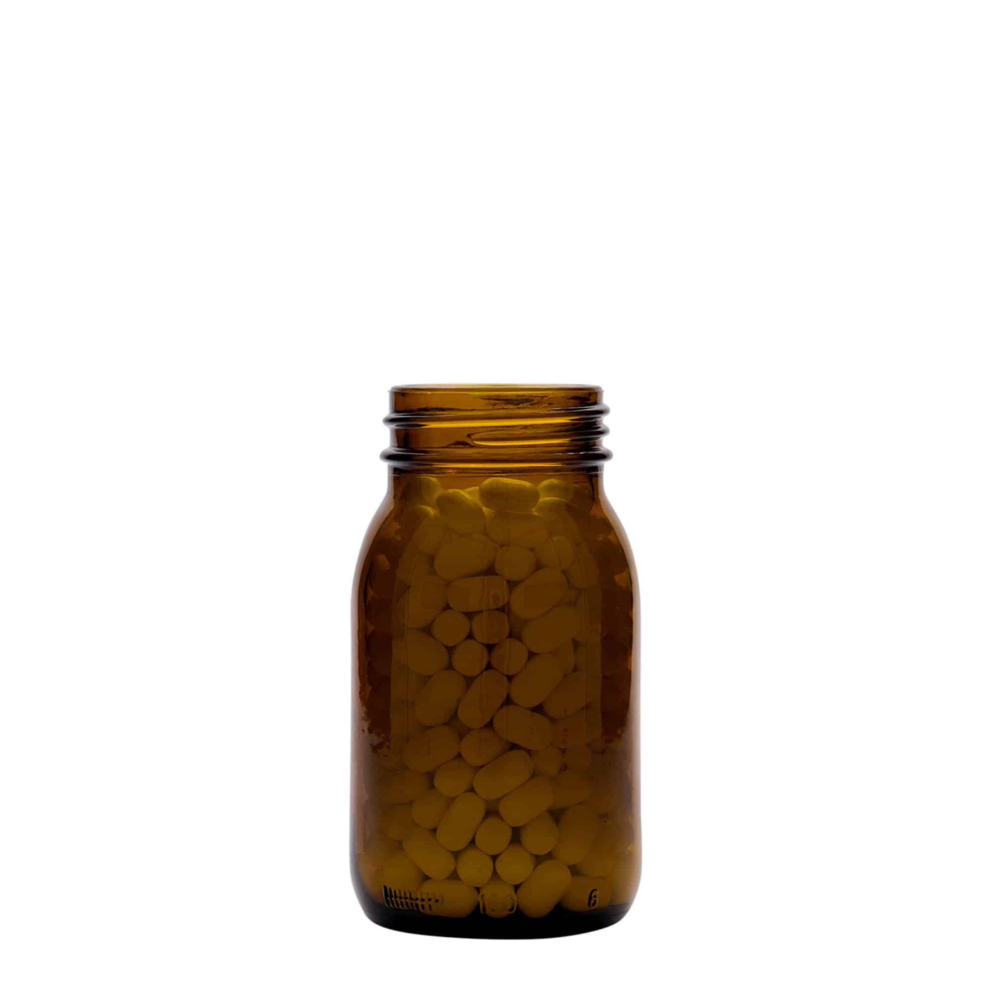 Pot met brede hals, 150 ml, bruin, monding: DIN 45