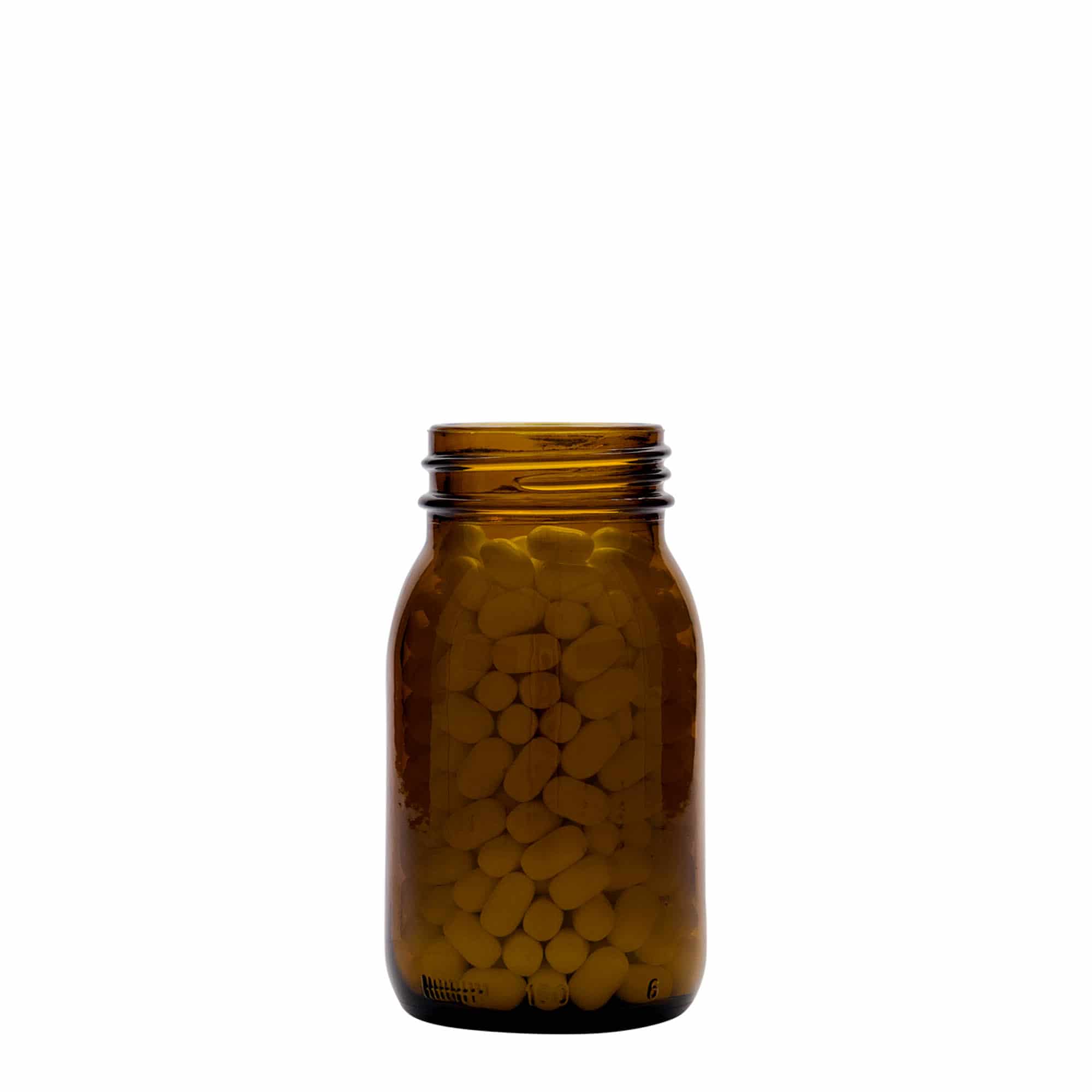 Pot met brede hals, 150 ml, bruin, monding: DIN 45