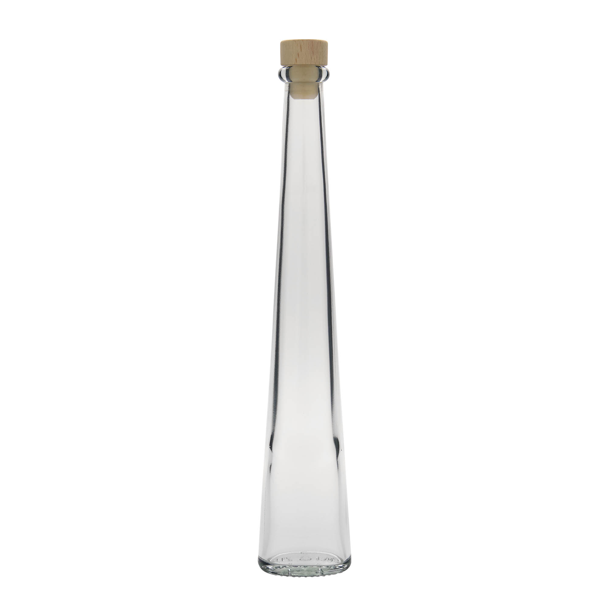 Glazen fles 'Dama Ovale', 200 ml, ovaal, monding: kurk Glazen fles 'Dama Ovale', 200 ml, ovaal, monding: kurk