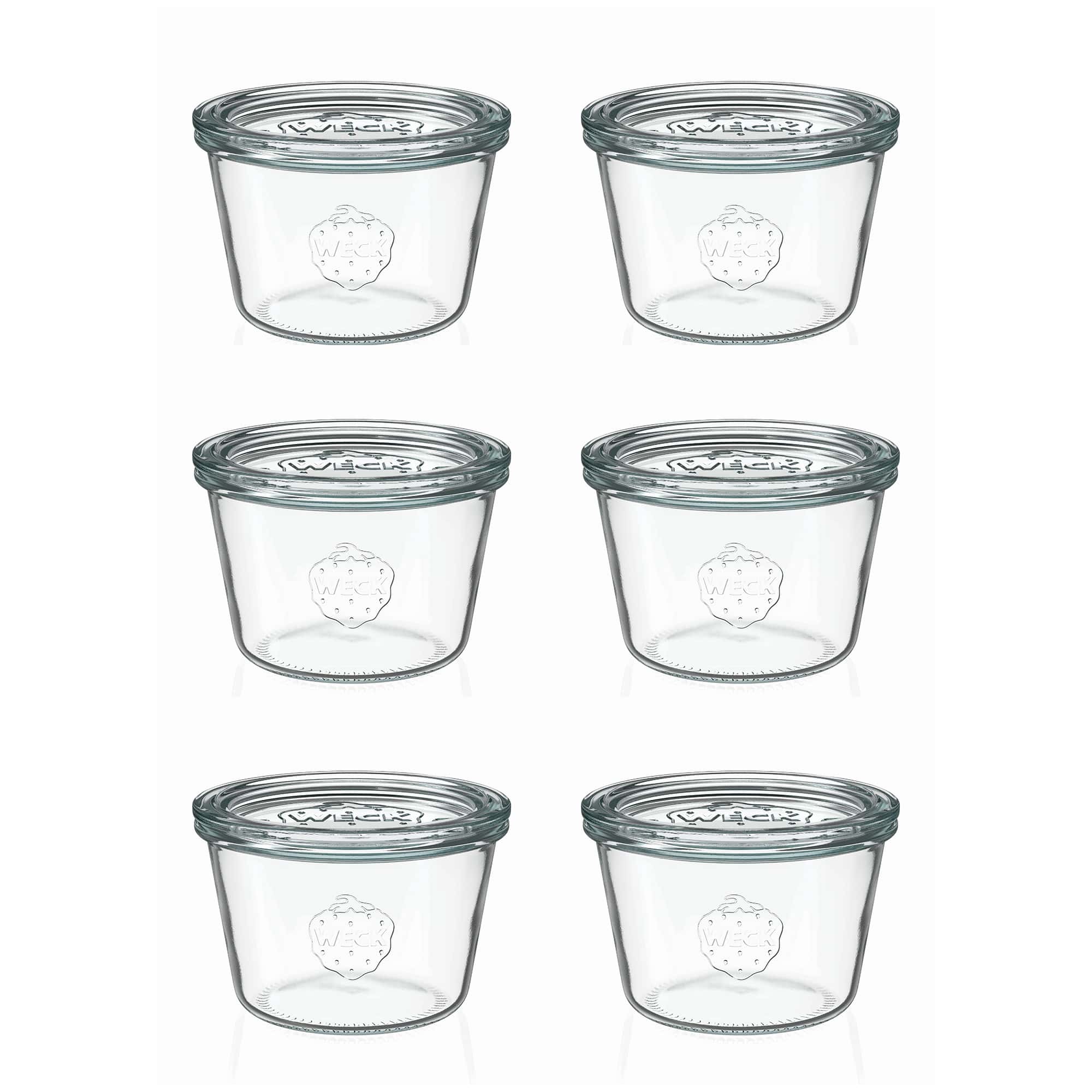 6x 370 ml bocal WECK à renversement avec couvercle en verre RR 100