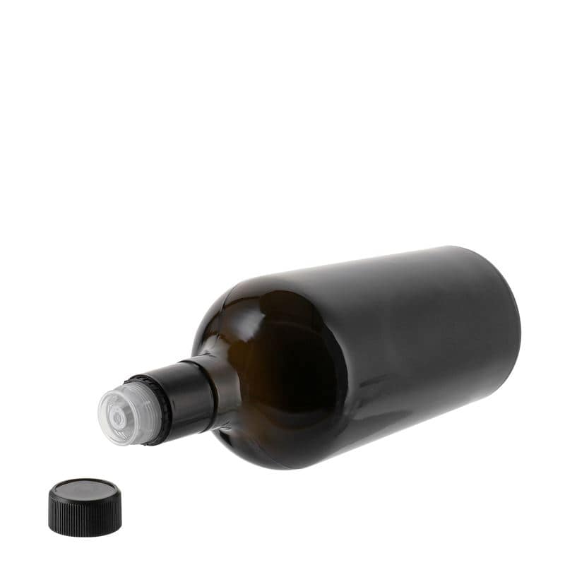 Bouteille de vinaigre / d’huile 750 ml 'Oleum', verre, vert antique, bouchage: DOP