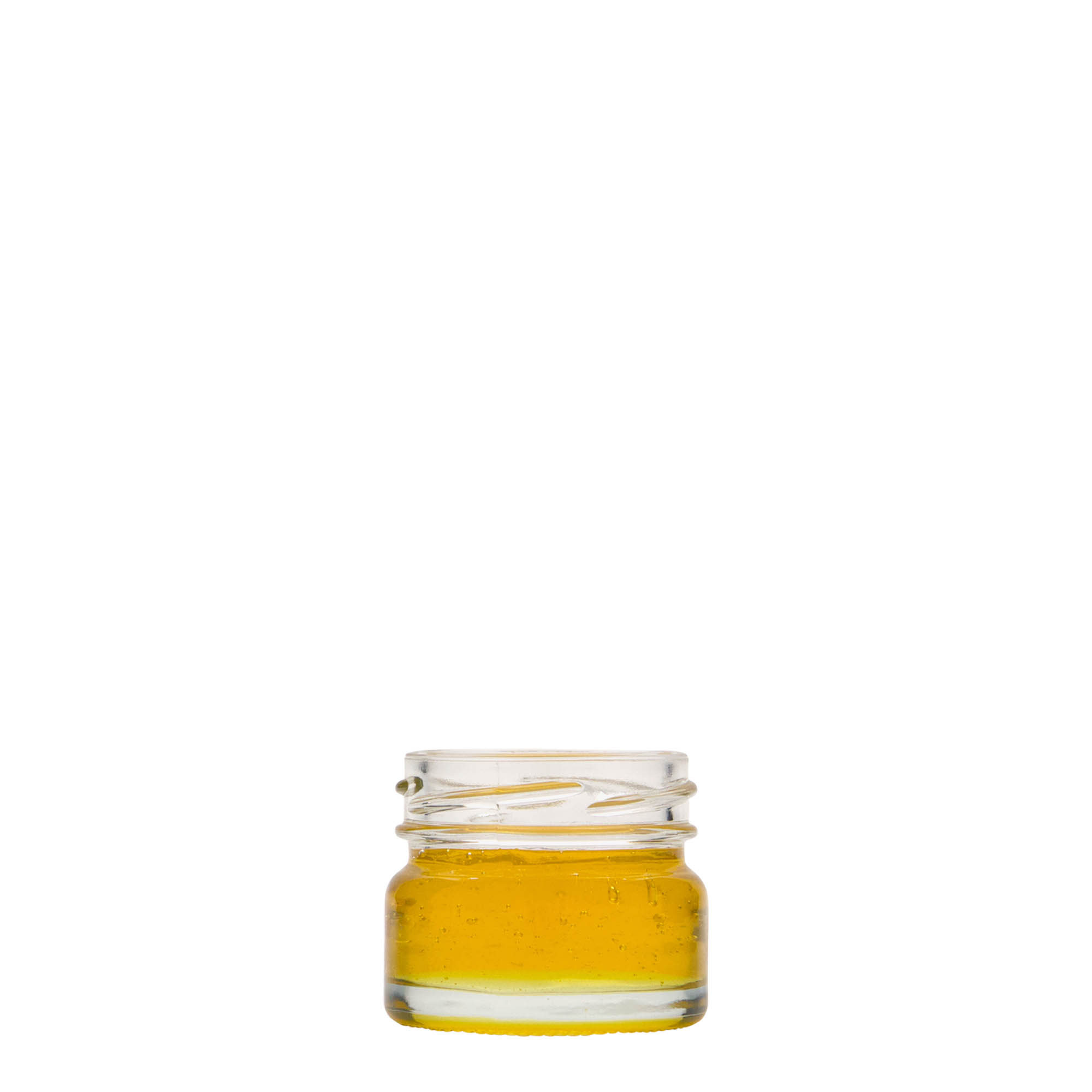 Vlakke ronde pot, 30 ml, monding: twist-off (TO 43) Vlakke ronde pot, 30 ml, monding: twist-off (TO 43)
