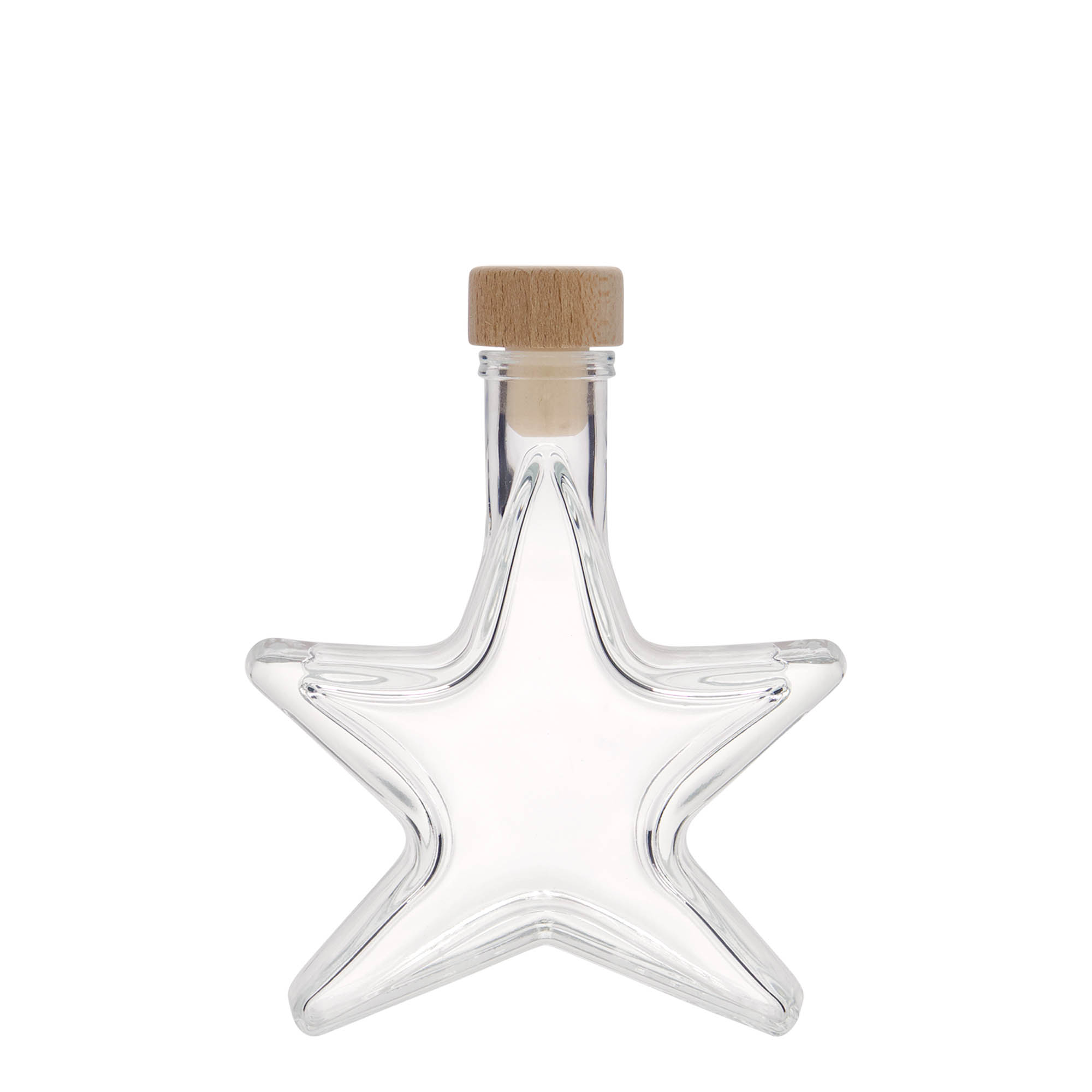 Glazen fles 'Ster', 100 ml, monding: kurk Glazen fles 'Ster', 100 ml, monding: kurk