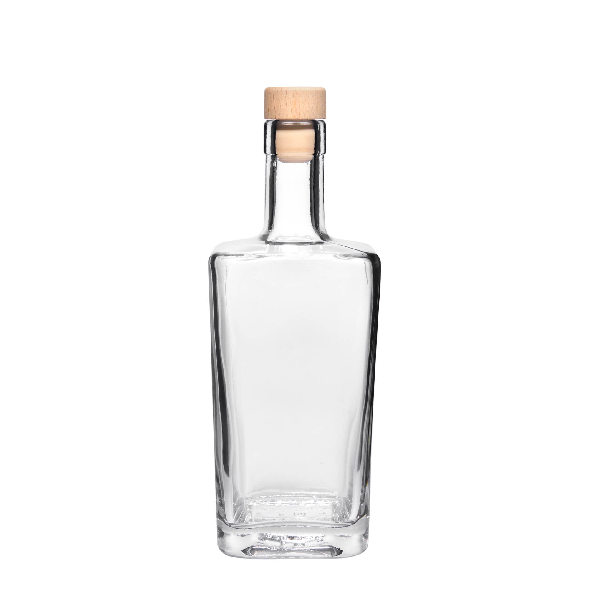 Glazen fles 'Noel', 500 ml, vierkant, monding: kurk Glazen fles 'Noel', 500 ml, vierkant, monding: kurk