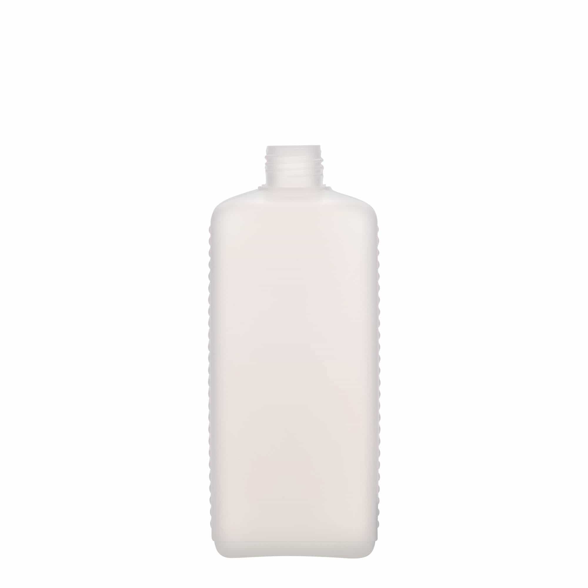 Canisterfles, 500 ml, rechthoekig, HDPE-kunststof, naturel, monding: DIN 25 EPE