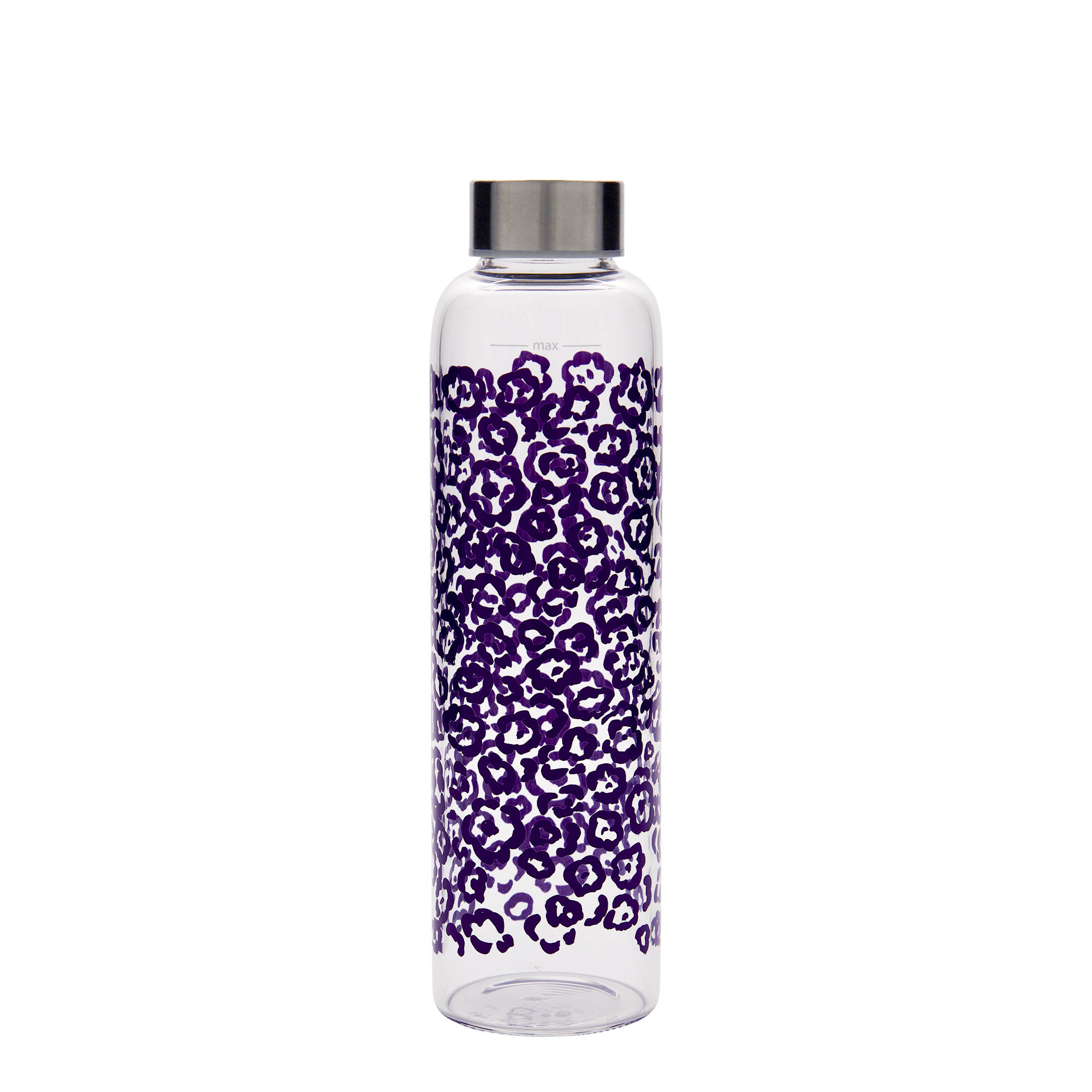 Drinkfles 'Perseus', 500 ml, motief: Paarse bloemen, monding: schroefsluiting Drinkfles 'Perseus', 500 ml, motief: Paarse bloemen, monding: schroefsluiting