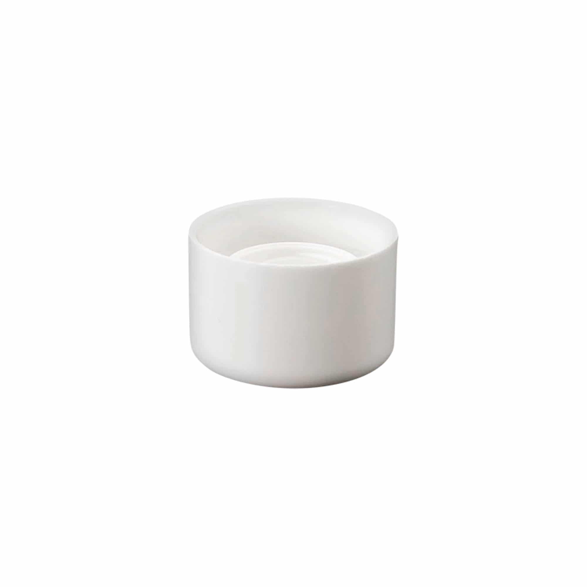 Bougage à vis pour bouteille ronde avec insert de pulvérisation, plastique PE, blanc, pour bouchage: DIN 18