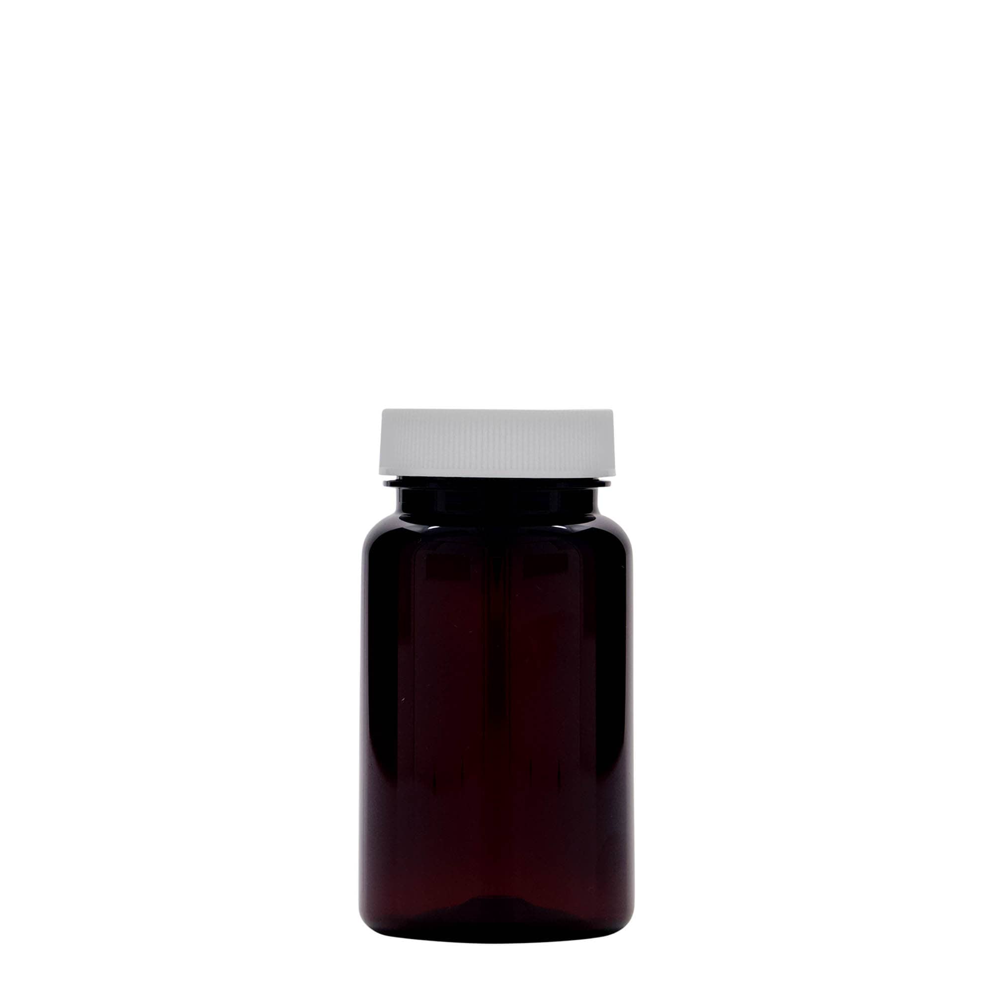 Pet-medicijnpotje, 100 ml, kunststof, bruin, monding: 38/400