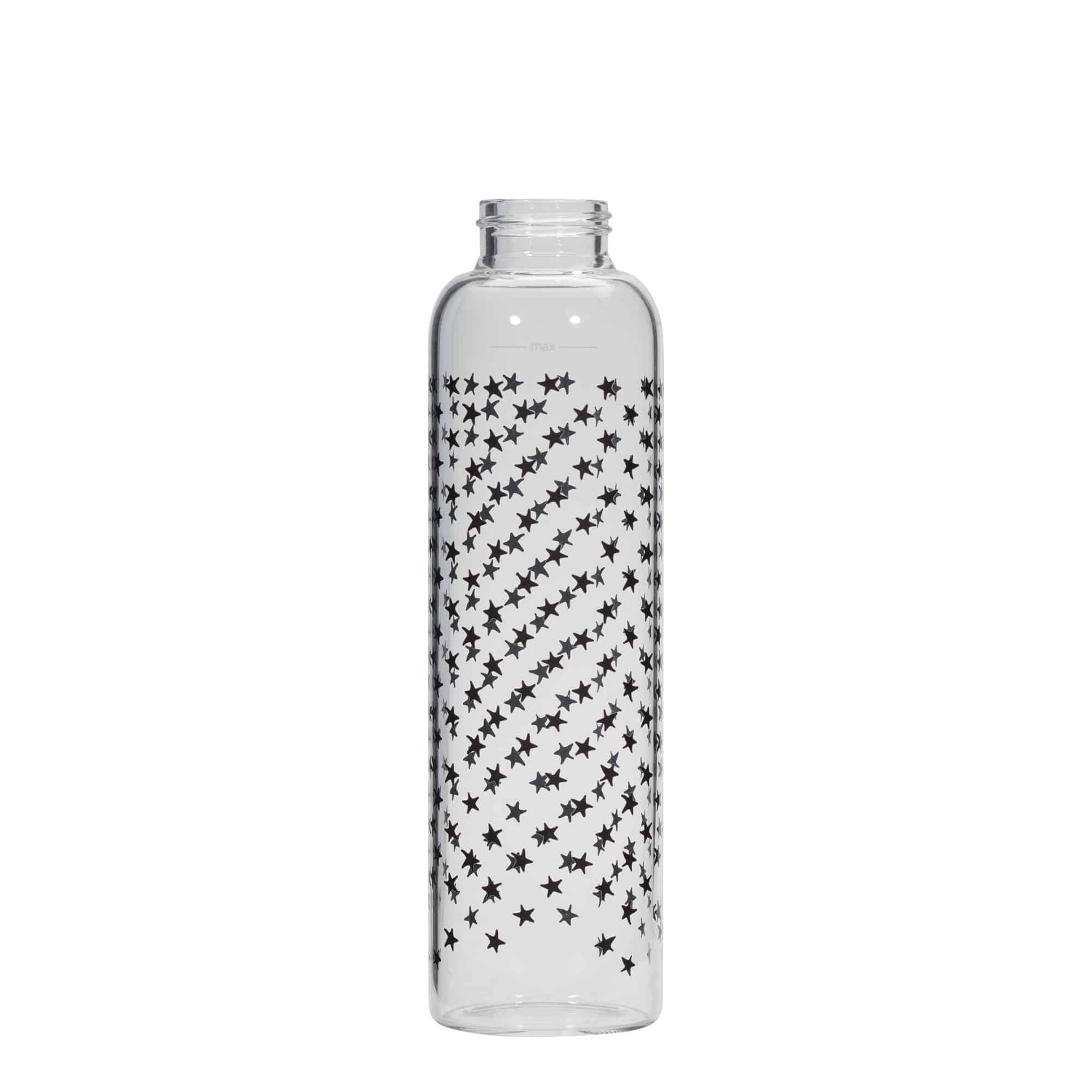 Gourde 500 ml 'Perseus', motif : étoiles noires, bouchage: Bougage à vis Gourde 500 ml 'Perseus', motif : étoiles noires, bouchage: Bougage à vis