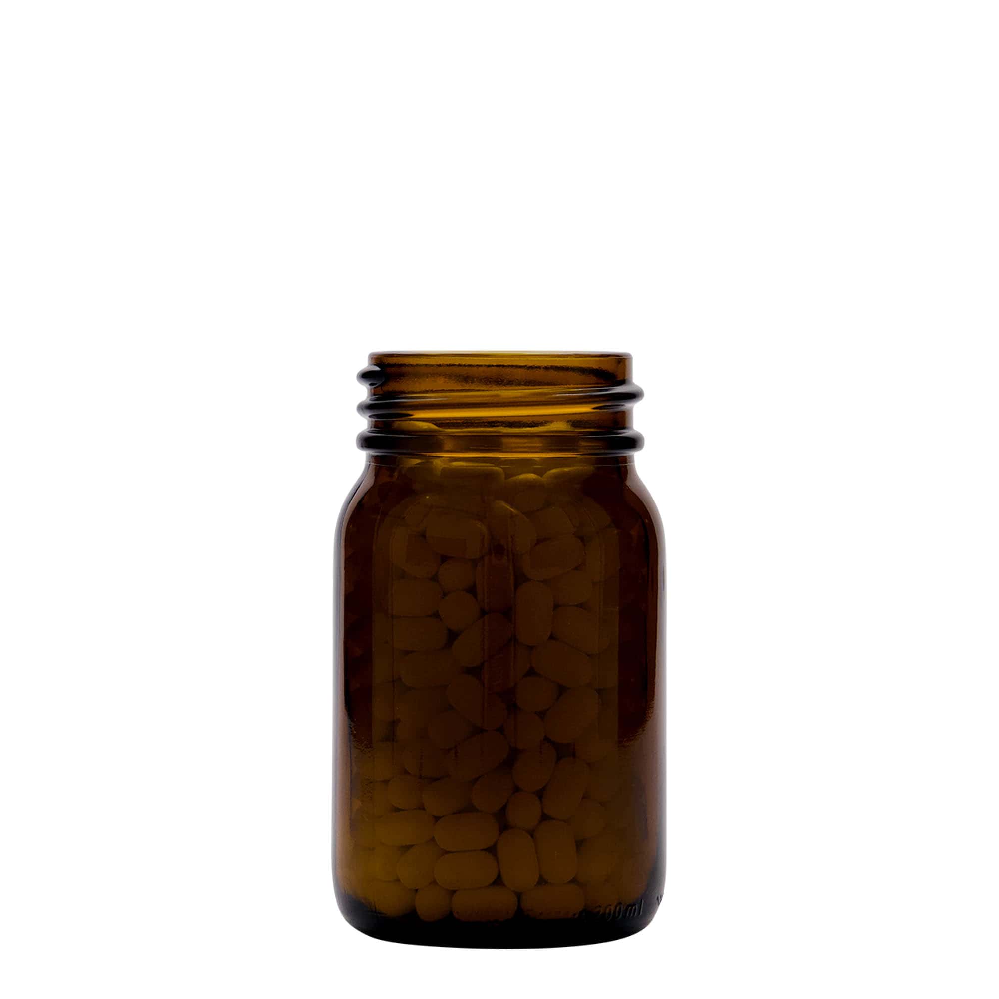 Pot met brede hals, 200 ml, bruin, monding: DIN 55 Pot met brede hals, 200 ml, bruin, monding: DIN 55