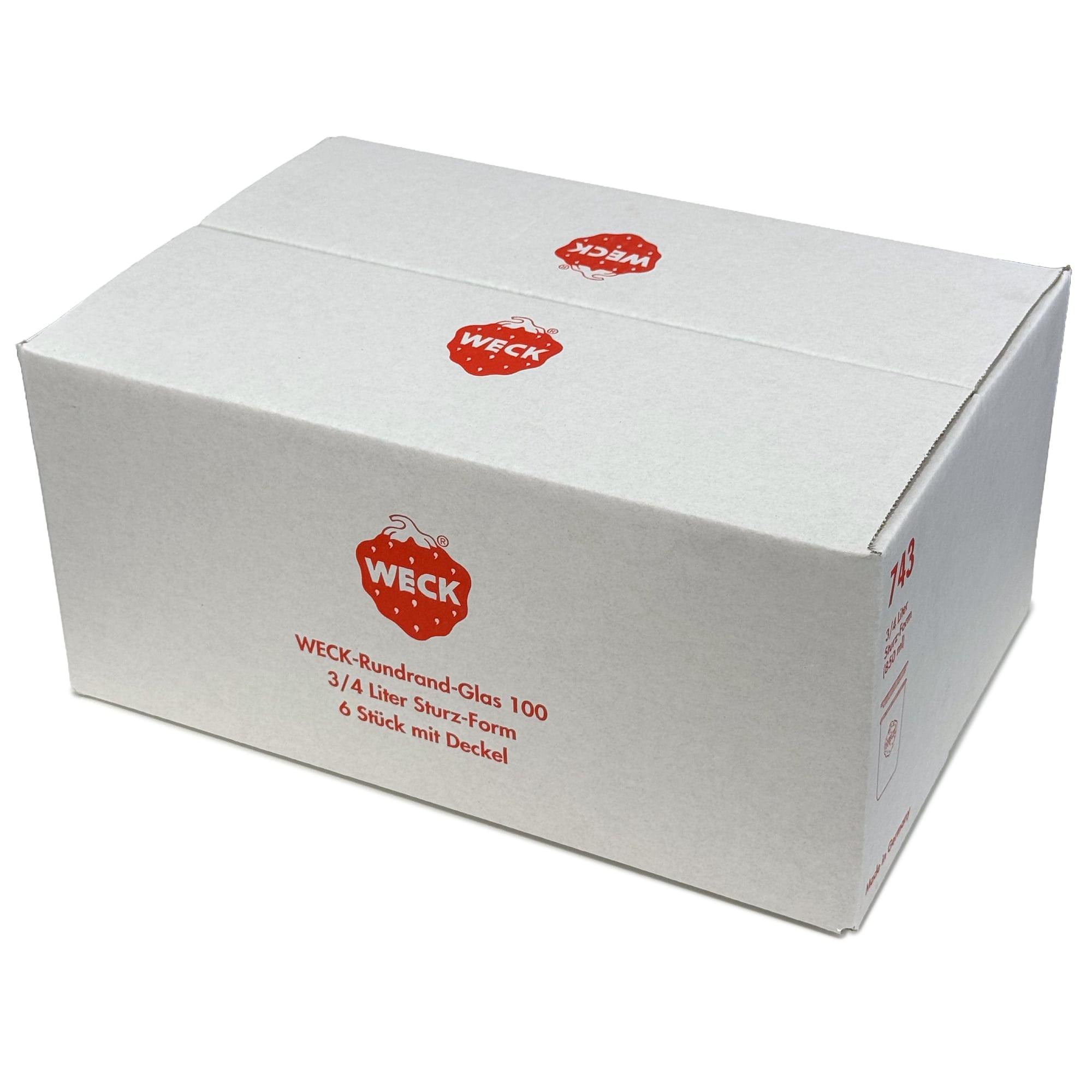 6x 850 ml WECK-stortglas met glazen deksel RR 100