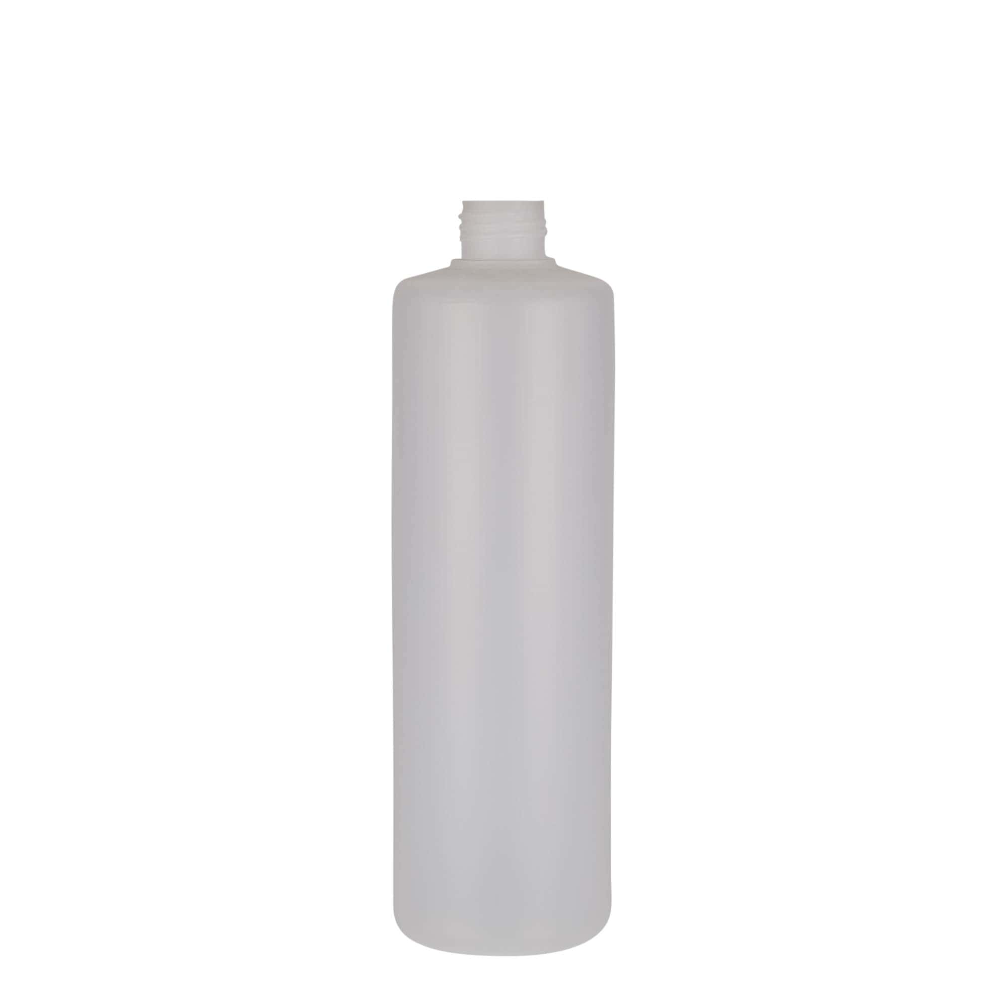 Ronde fles, 500 ml, PE-kunststof, naturel, monding: schroefsluiting Ronde fles, 500 ml, PE-kunststof, naturel, monding: schroefsluiting