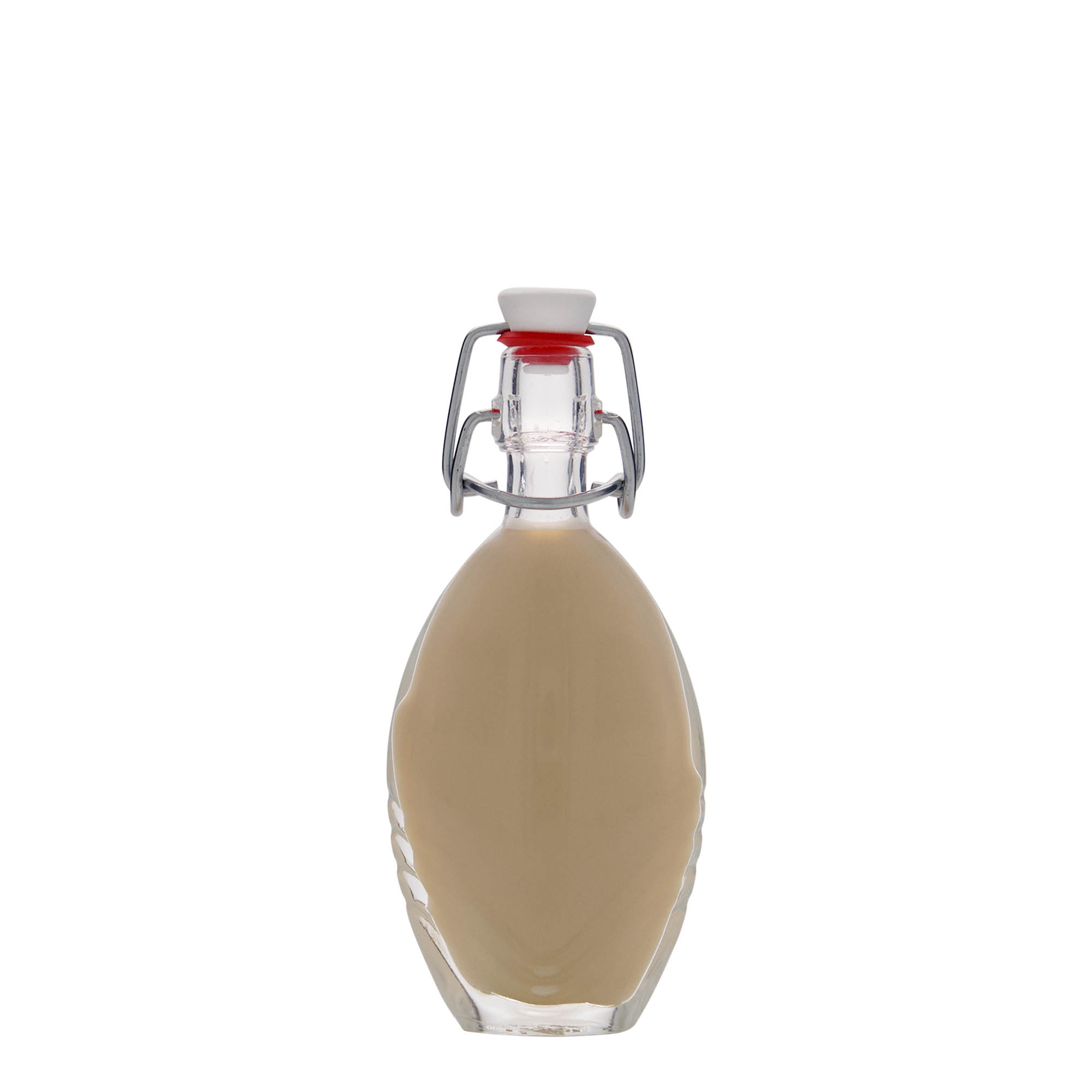 Glazen fles 'Florence', 40 ml, ovaal, monding: beugelsluiting Glazen fles 'Florence', 40 ml, ovaal, monding: beugelsluiting