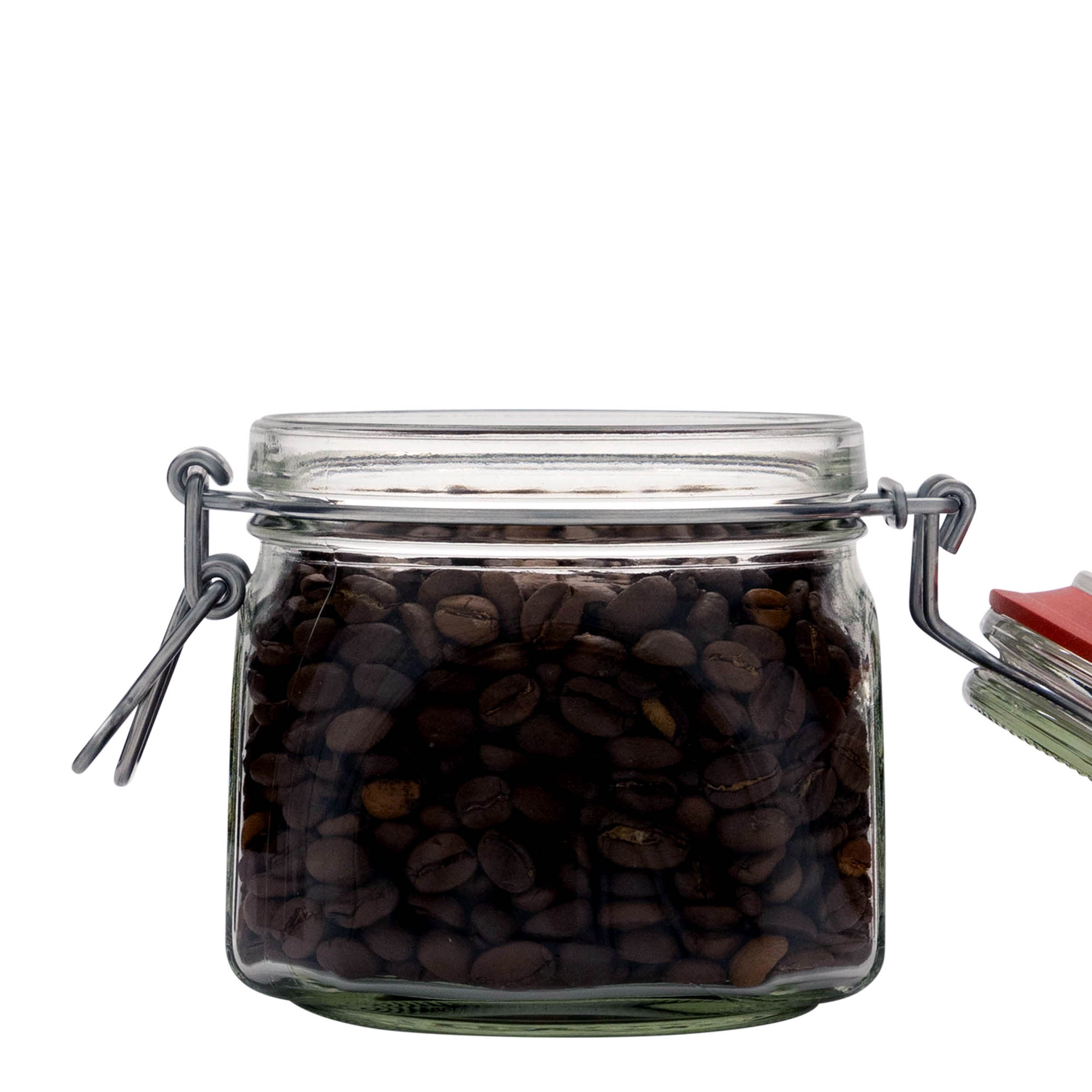 Pot met beugelsluiting, 630 ml, vierkant, monding: beugelsluiting Pot met beugelsluiting, 630 ml, vierkant, monding: beugelsluiting