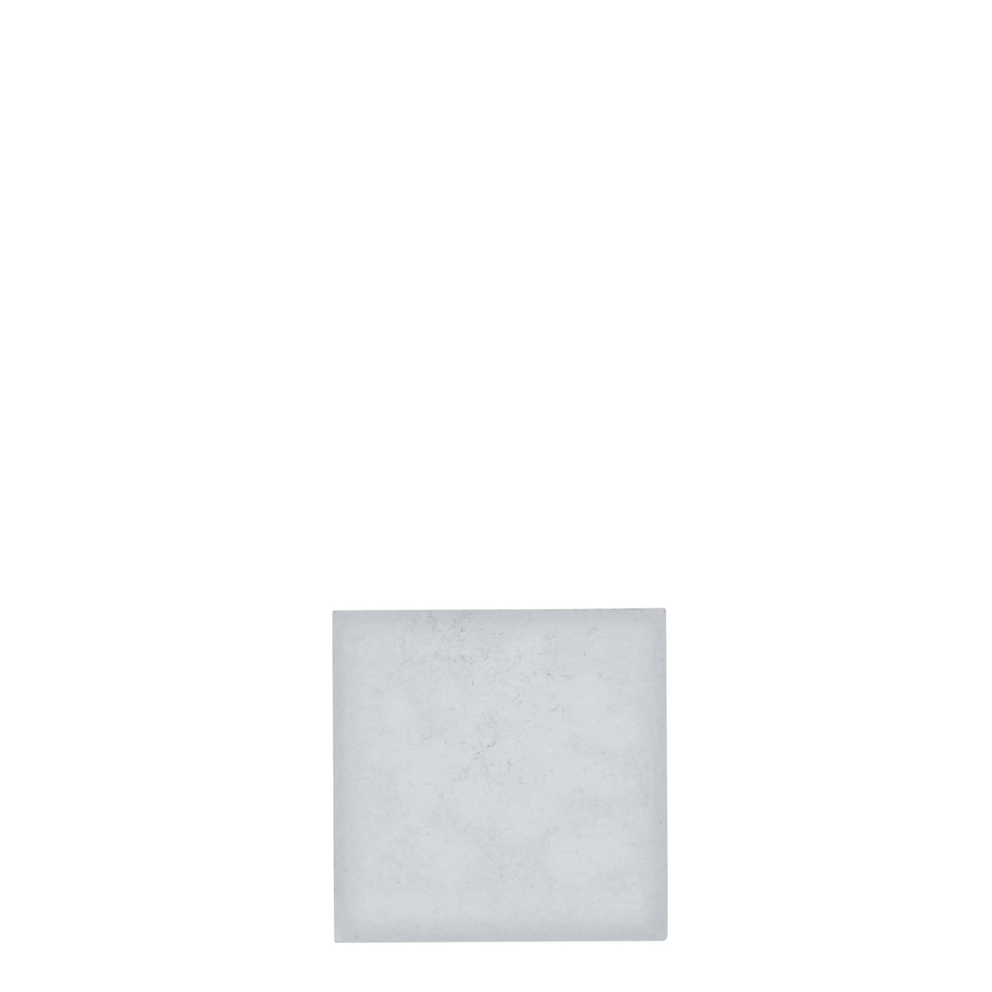 Tinnen etiket 'Blauwe bosbes', vierkant, metaal, zilver Tinnen etiket 'Blauwe bosbes', vierkant, metaal, zilver