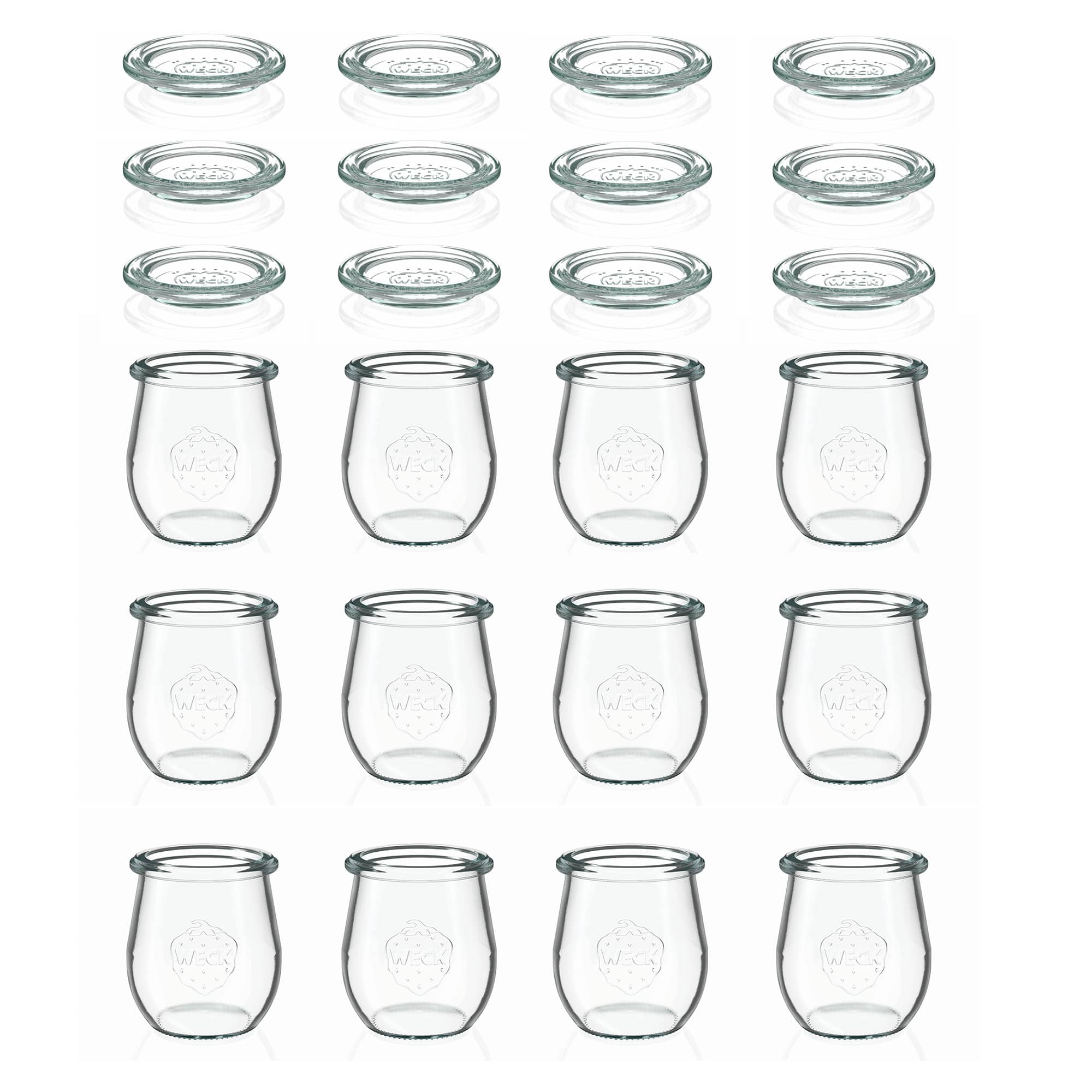 12x 220 ml WECK-tulpenpot met glazen deksel RR 60