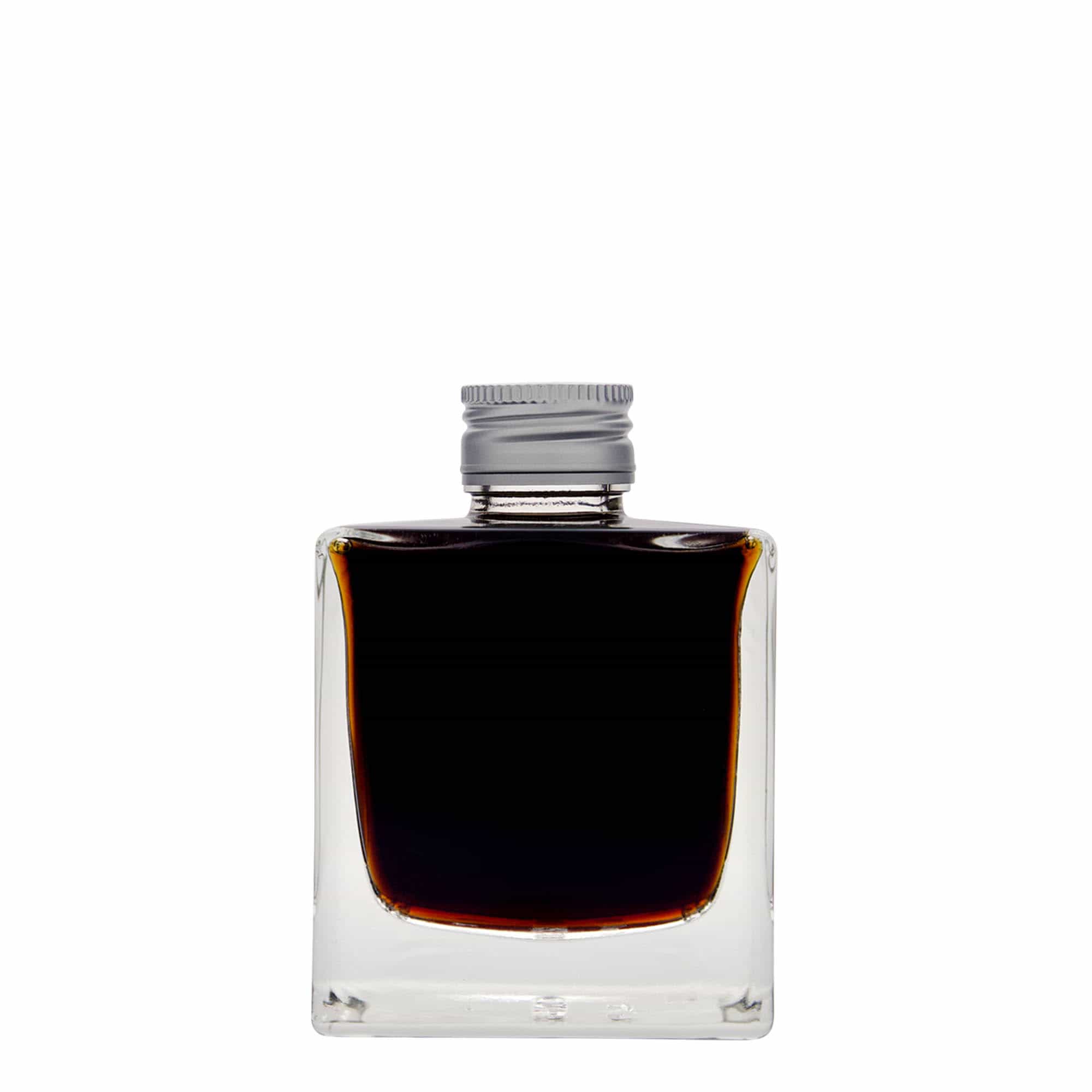 Glazen fles 'Cube', 200 ml, vierkant, monding: PP 28