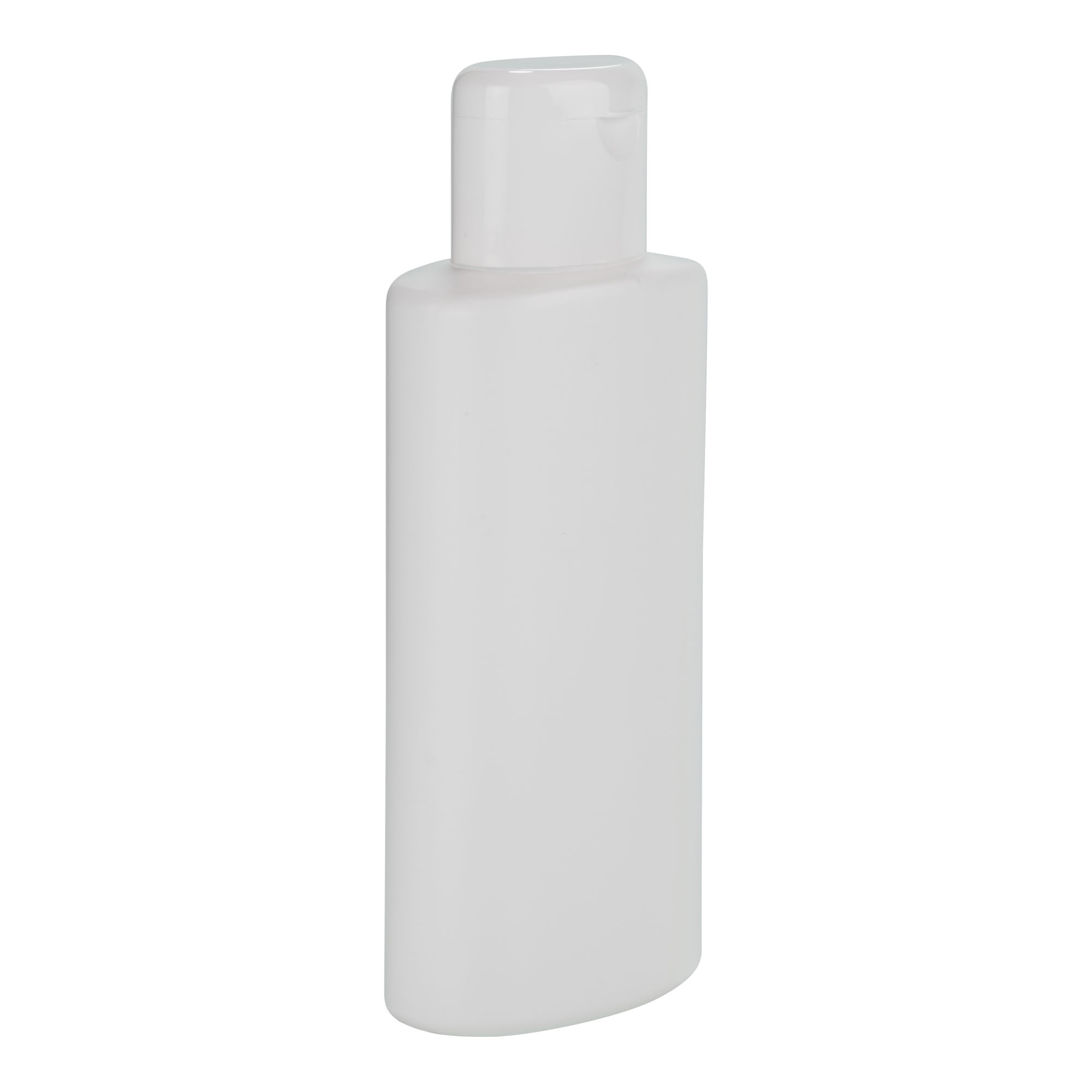 Plastic fles 'Indy', 250 ml, ovaal, HDPE, wit, monding: schroefsluiting
