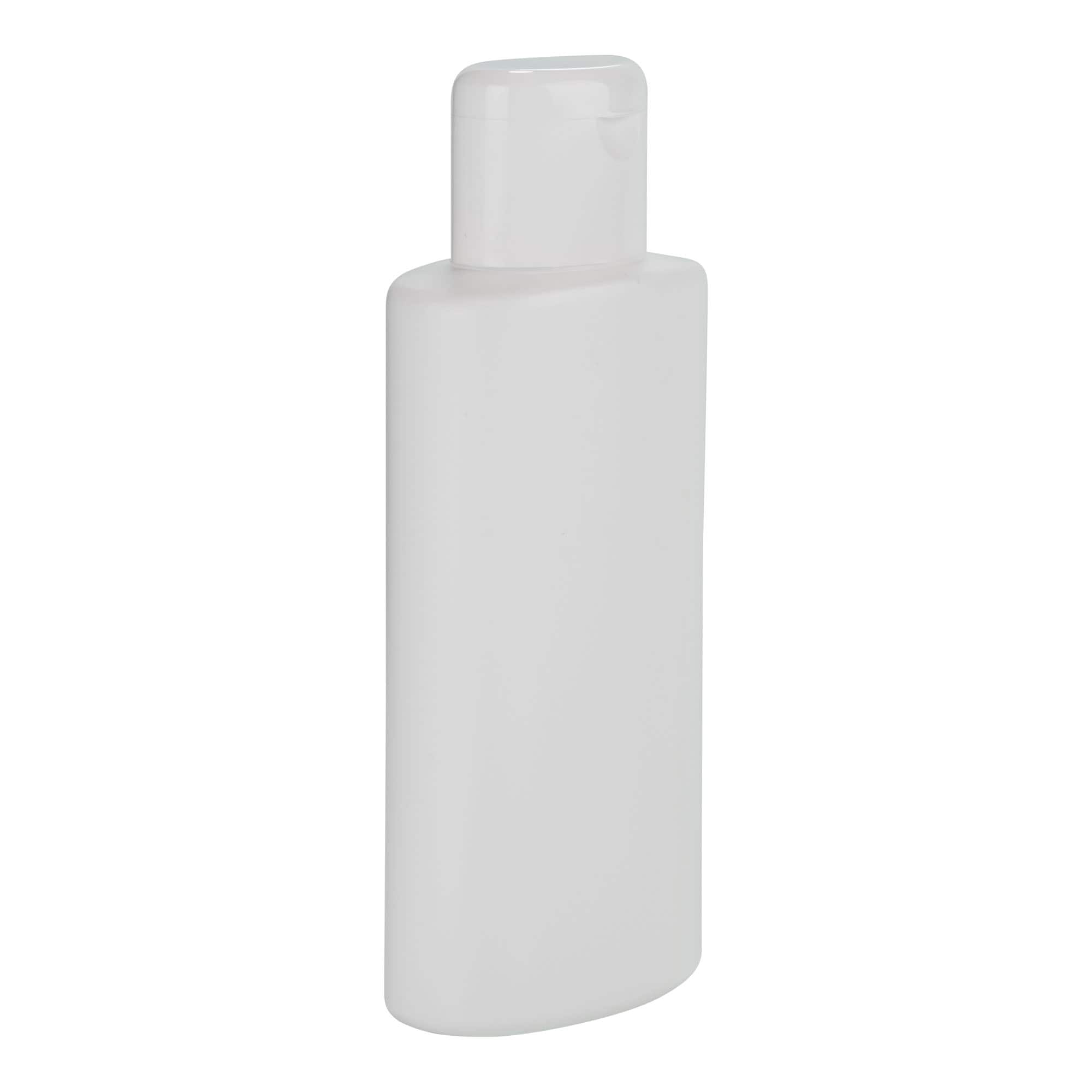 Bouteille en plastique 250 ml 'Indy', ovale, PEHD, blanche, bouchage: Bougage à vis