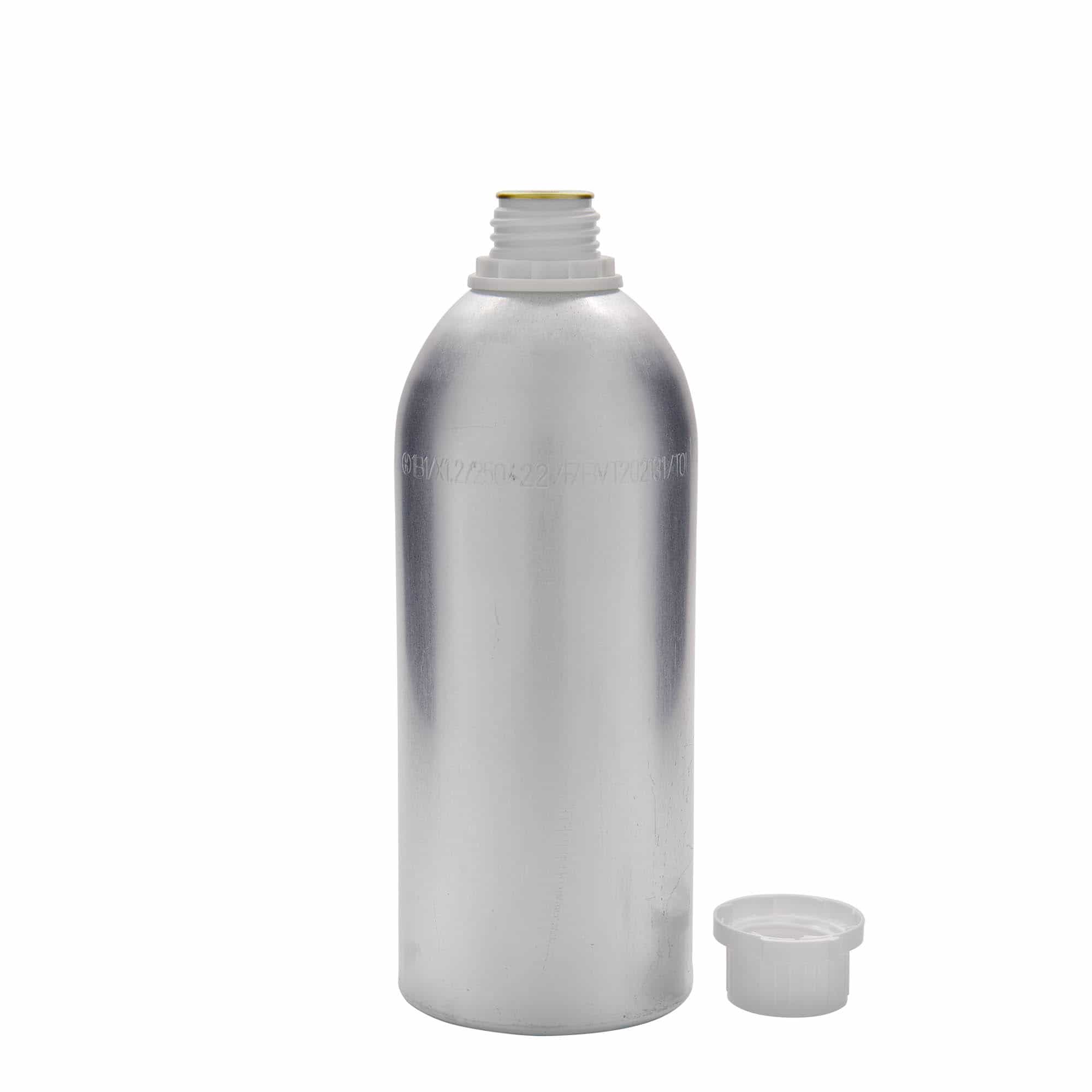 Aluminium fles, 1100 ml, metaal, zilver, monding: DIN 32 Aluminium fles, 1100 ml, metaal, zilver, monding: DIN 32