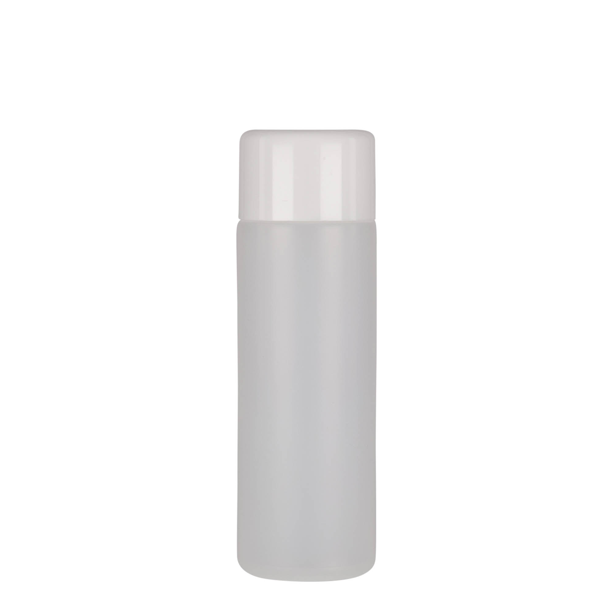 Bouteille ronde 200 ml, plastique PE, nature, bouchage: Bougage à vis Bouteille ronde 200 ml, plastique PE, nature, bouchage: Bougage à vis