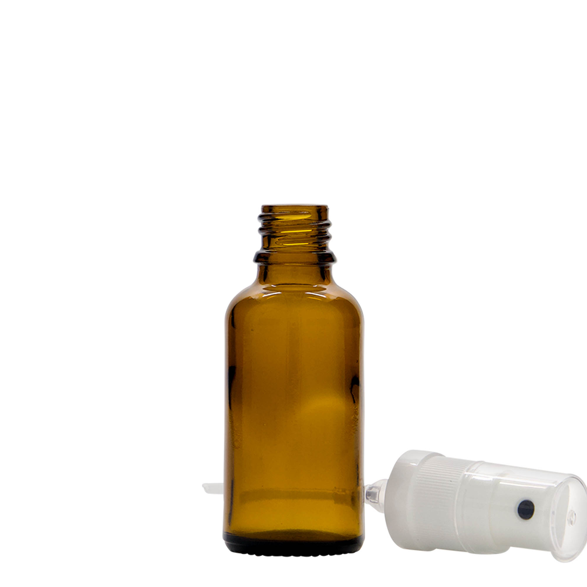 Sprayfles medicijn, 30 ml, glas, bruin, monding: DIN 18