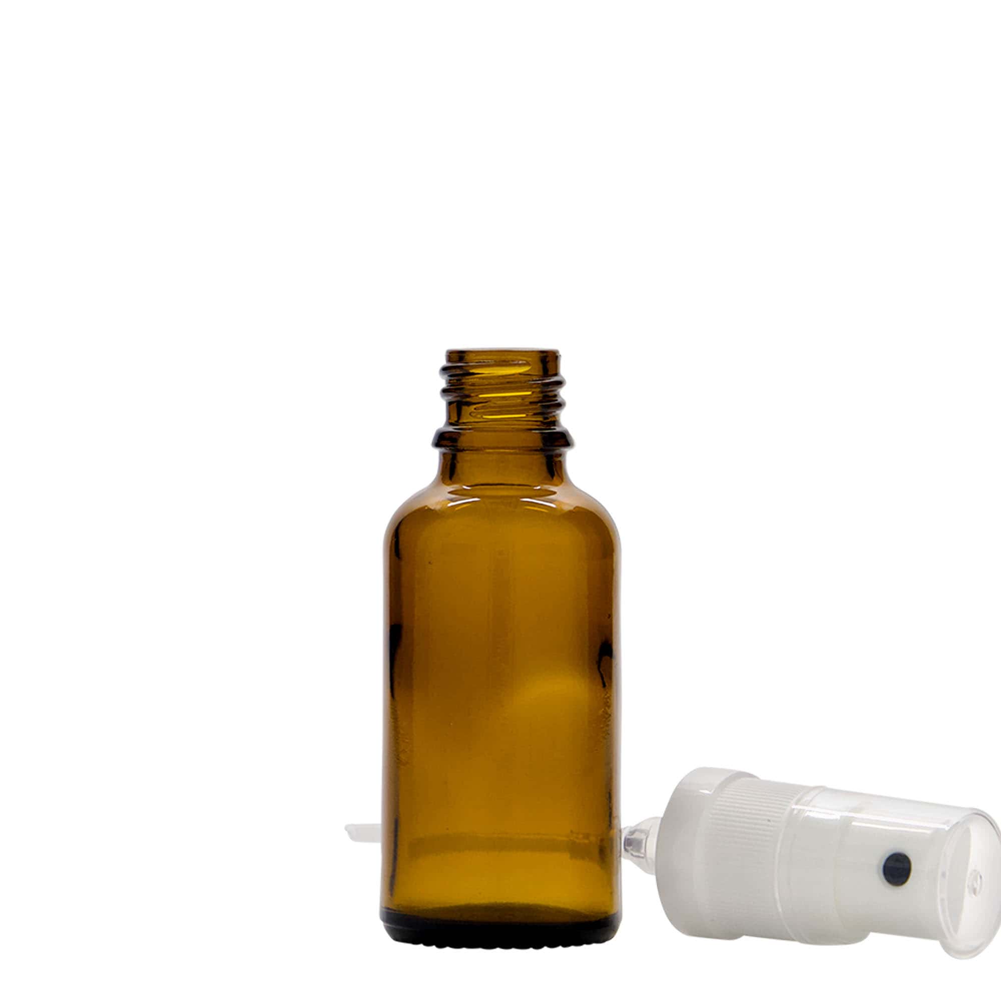 Sprayfles medicijn, 30 ml, glas, bruin, monding: DIN 18 Sprayfles medicijn, 30 ml, glas, bruin, monding: DIN 18