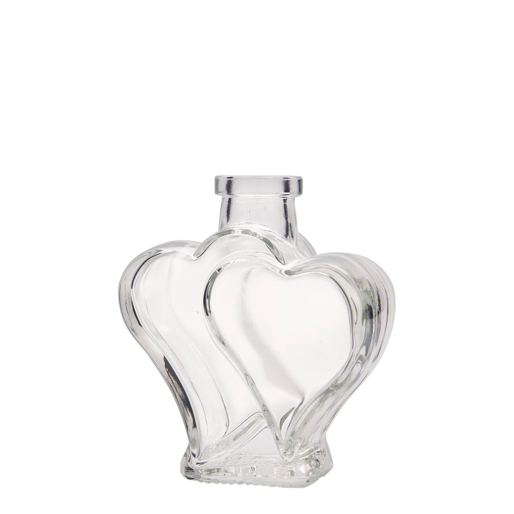 Bouteille en verre 200 ml 'Double-cœur', bouchage: bouchon