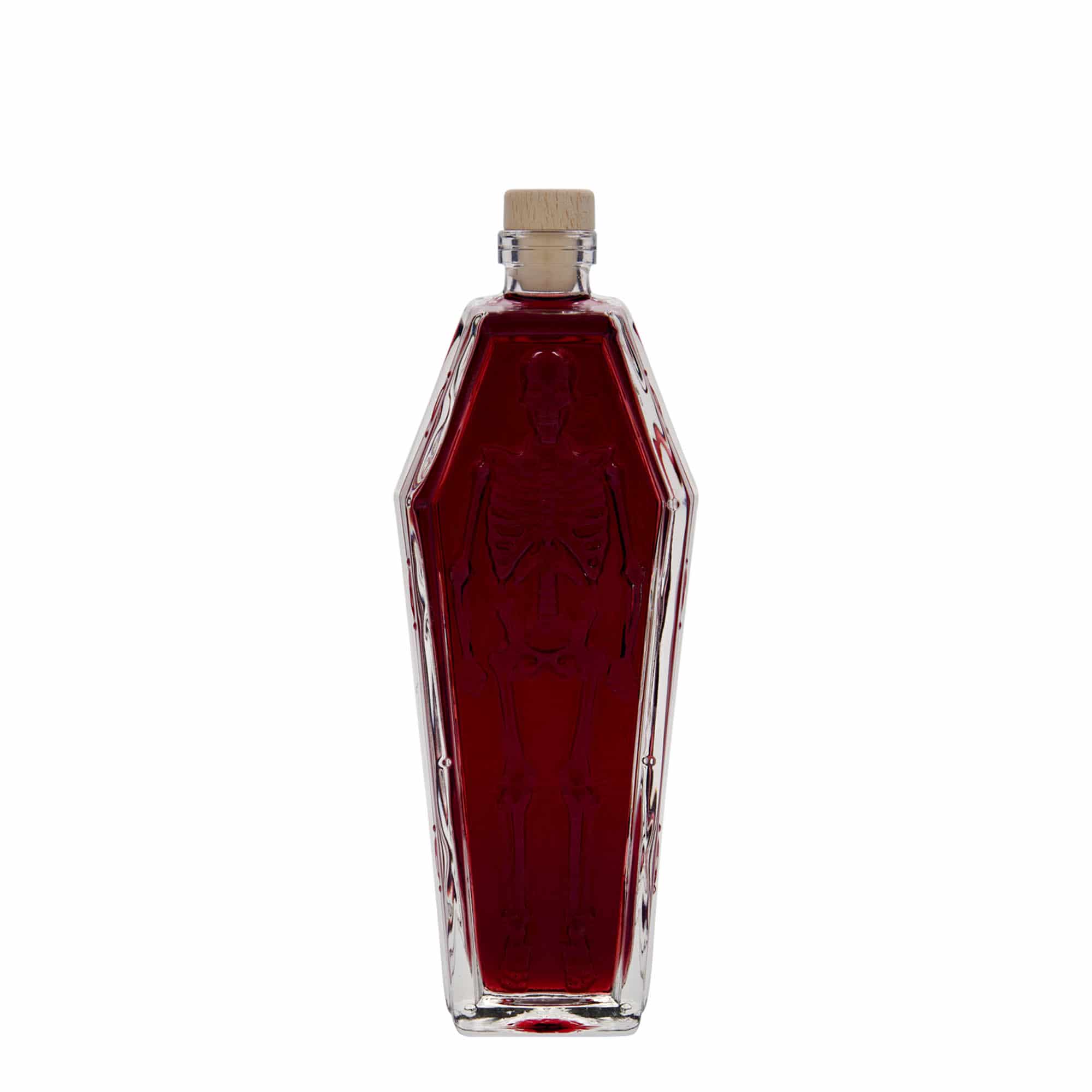 Glazen fles 'Doodkist', 200 ml, monding: kurk