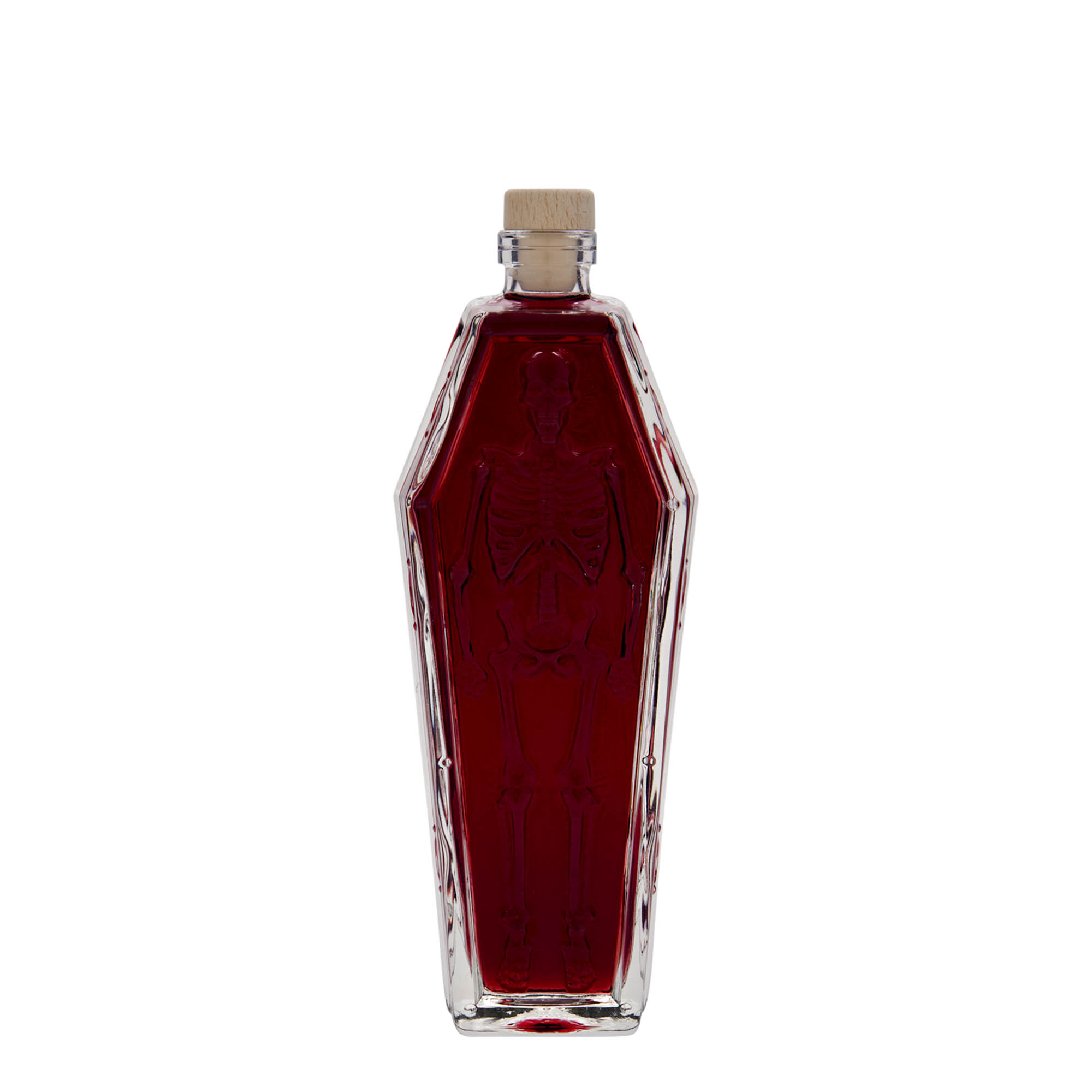 Glazen fles 'Doodkist', 200 ml, monding: kurk