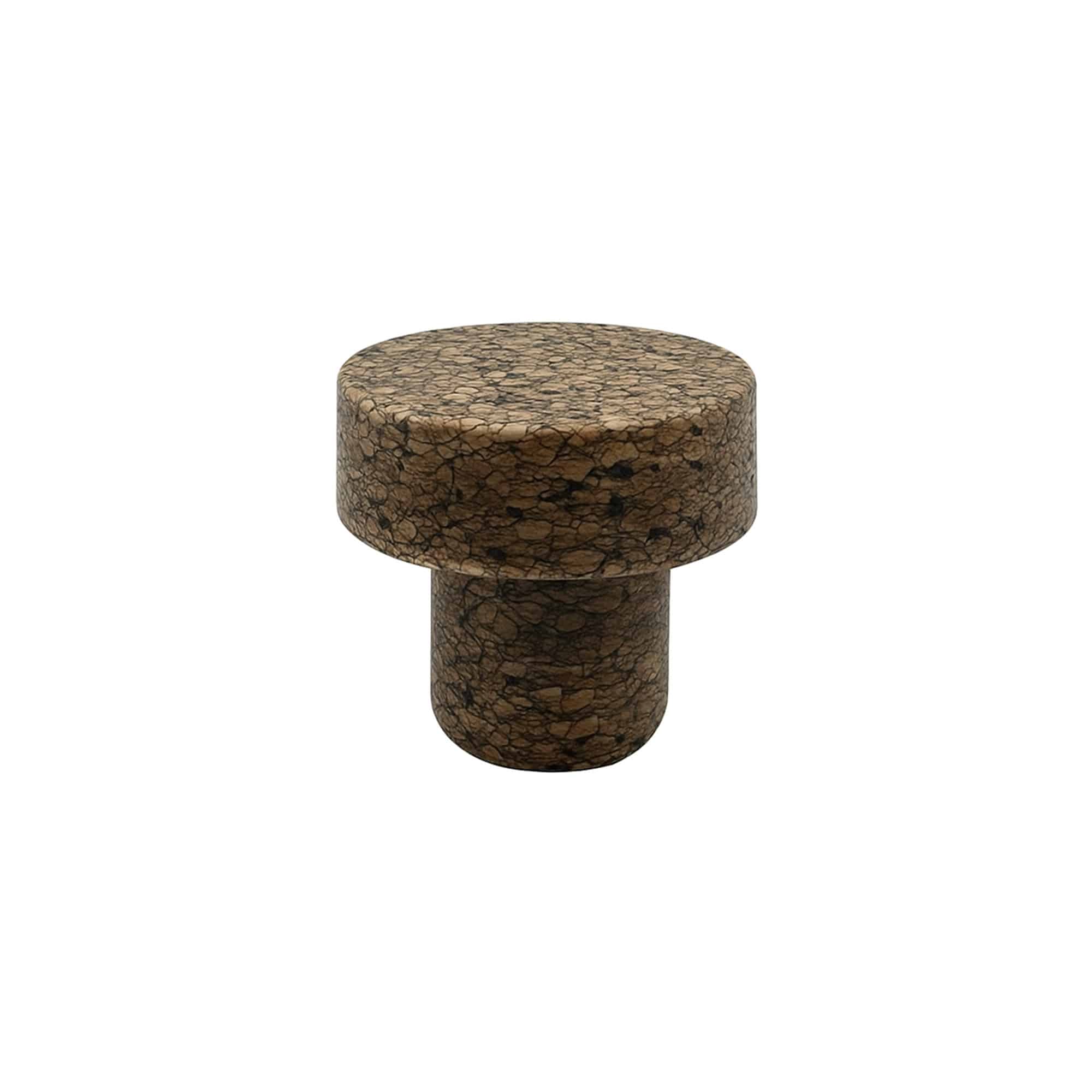 Dopkurk 'Sharp' 22,5 mm, Corkcoal, voor monding: kurk schotel