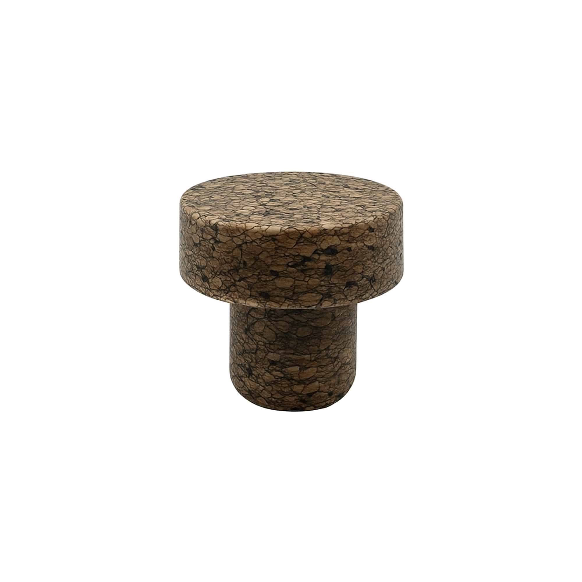 Dopkurk 'Sharp' 22,5 mm, Corkcoal, voor monding: kurk schotel