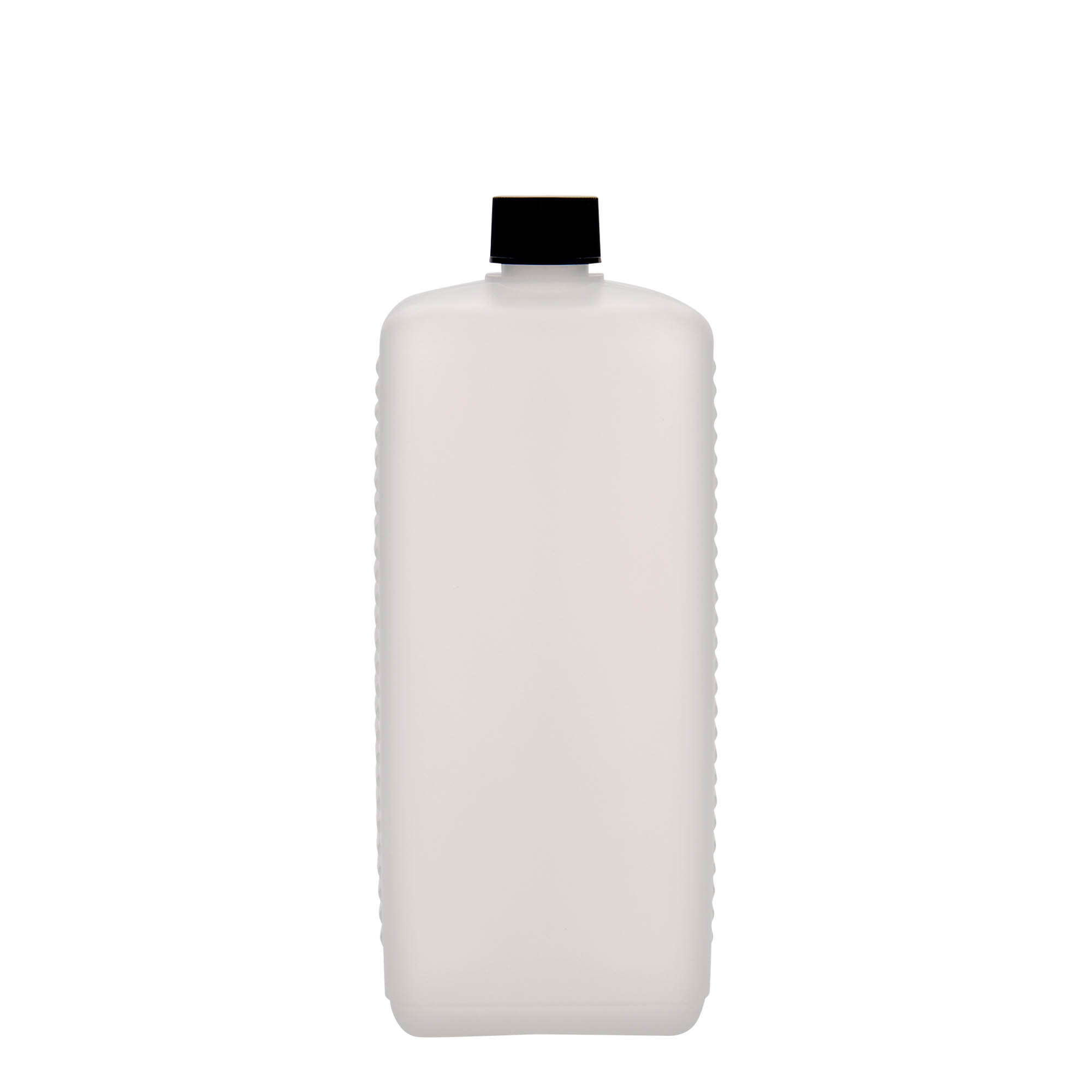 Canisterfles, 1000 ml, rechthoekig, HDPE-kunststof, naturel, monding: DIN 25 EPE