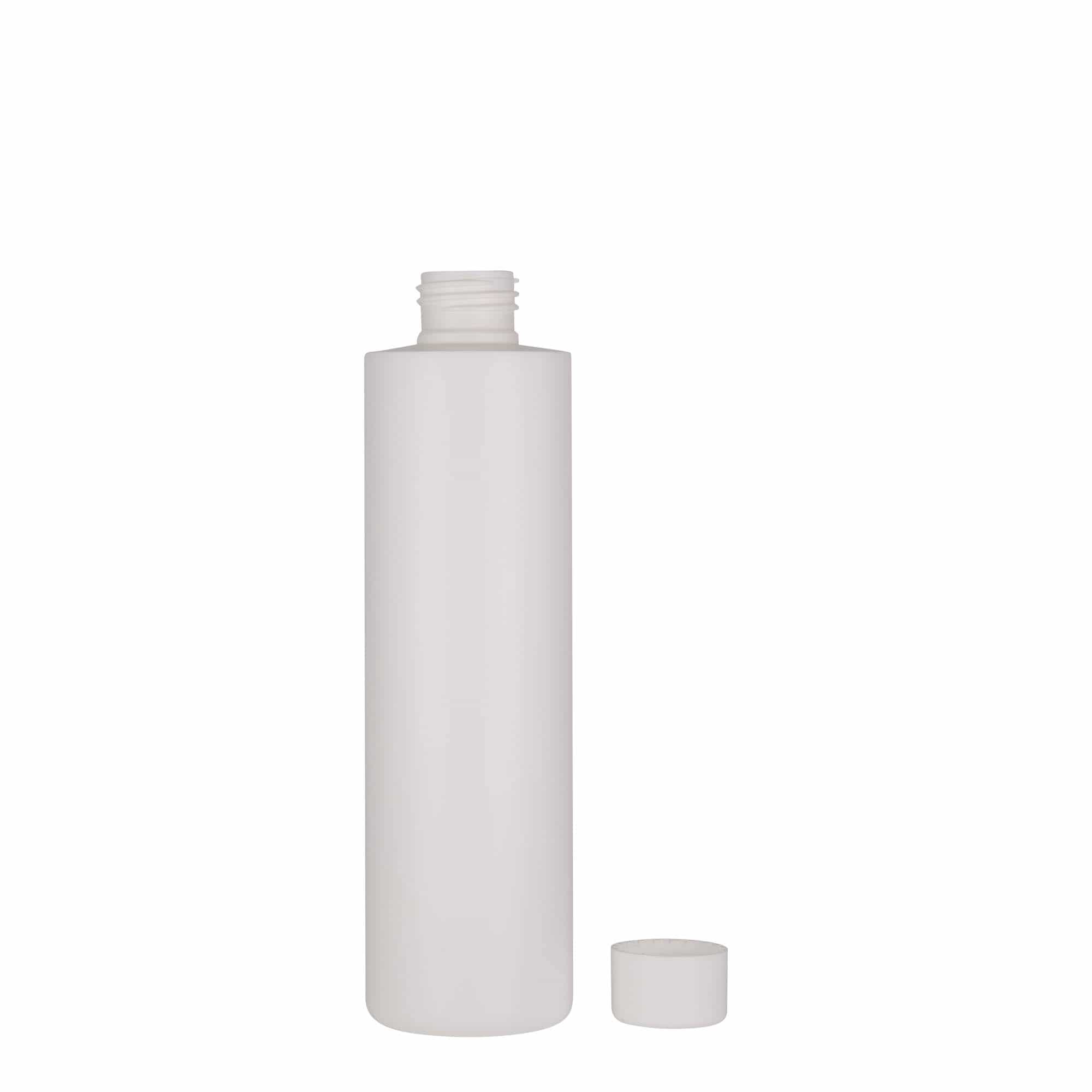Plastic fles 'Pipe', 250 ml, HDPE, wit, monding: 24/410